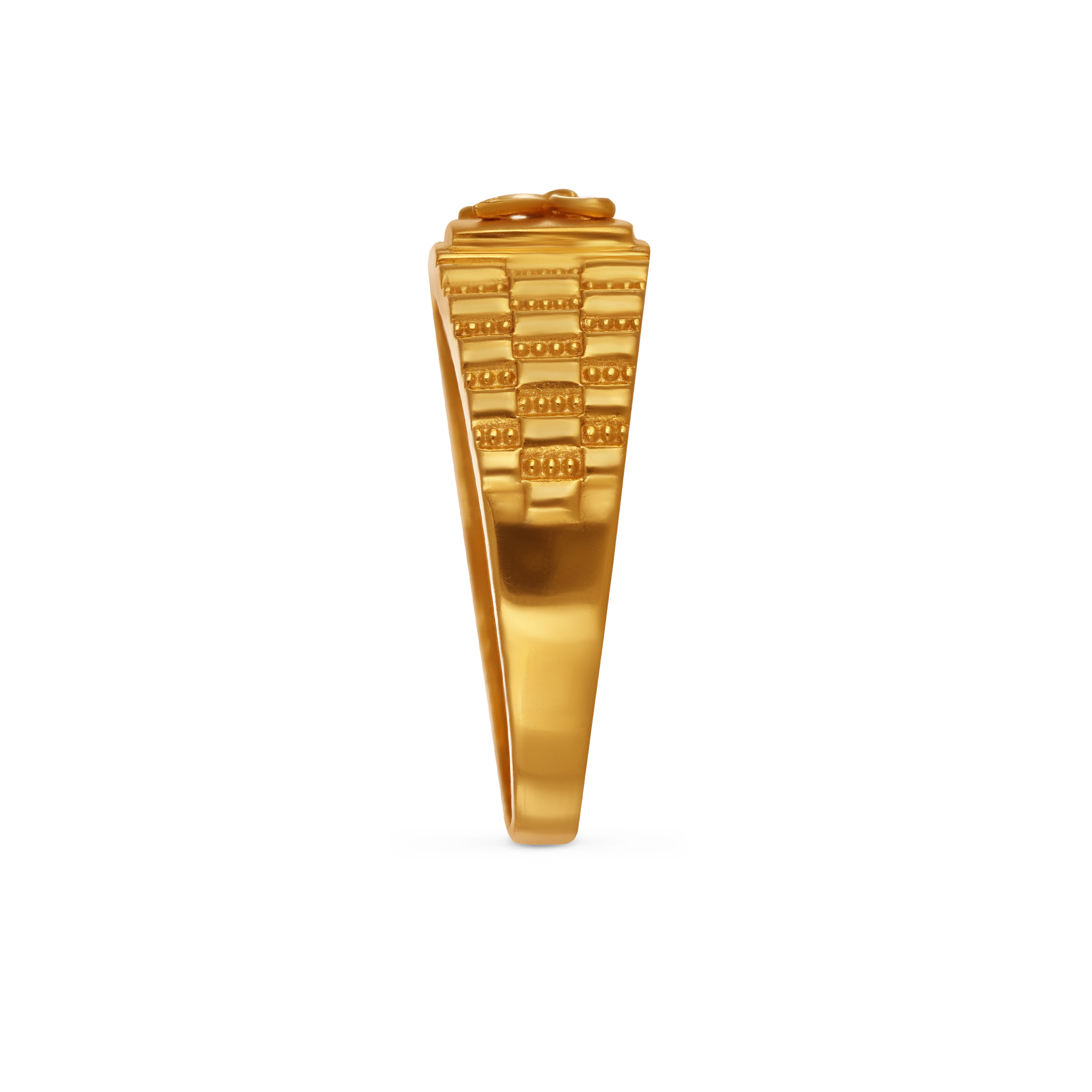 Charming Textured Men's Gold Ring - Senco Gold and Diamonds