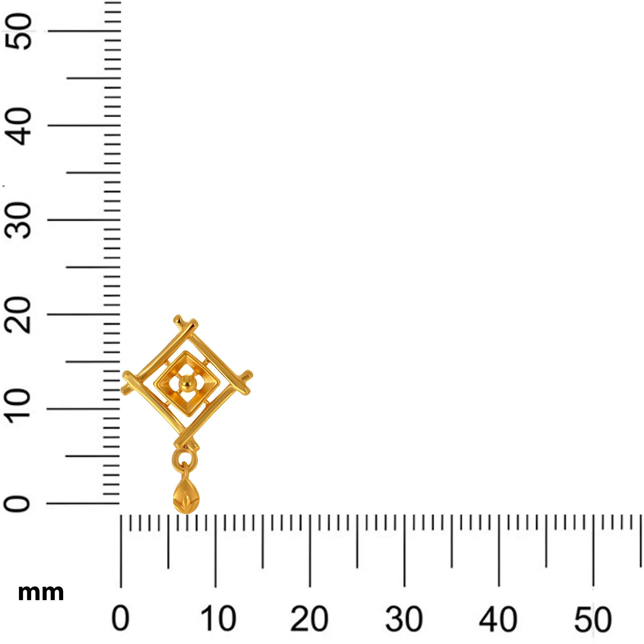 Artistic Frame Gold Drop Earrings - Senco Gold and Diamonds