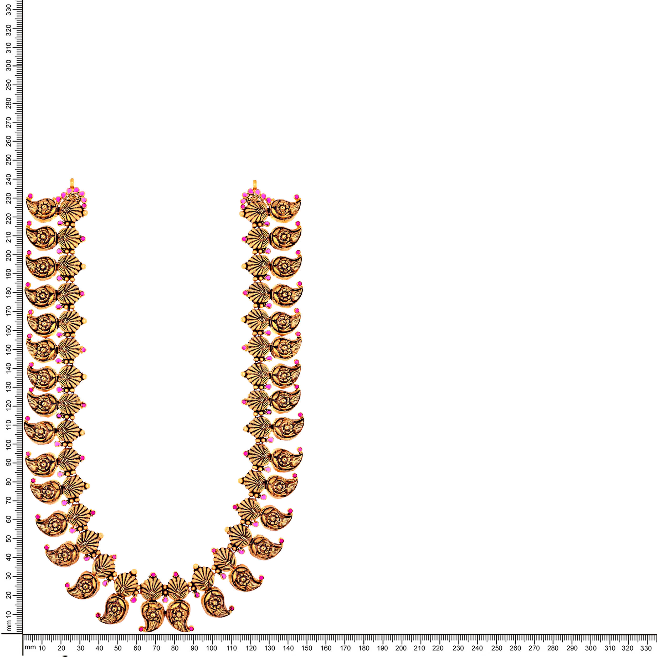 Paisley Whisper Antique Gold Long Necklace - Senco Gold and Diamonds