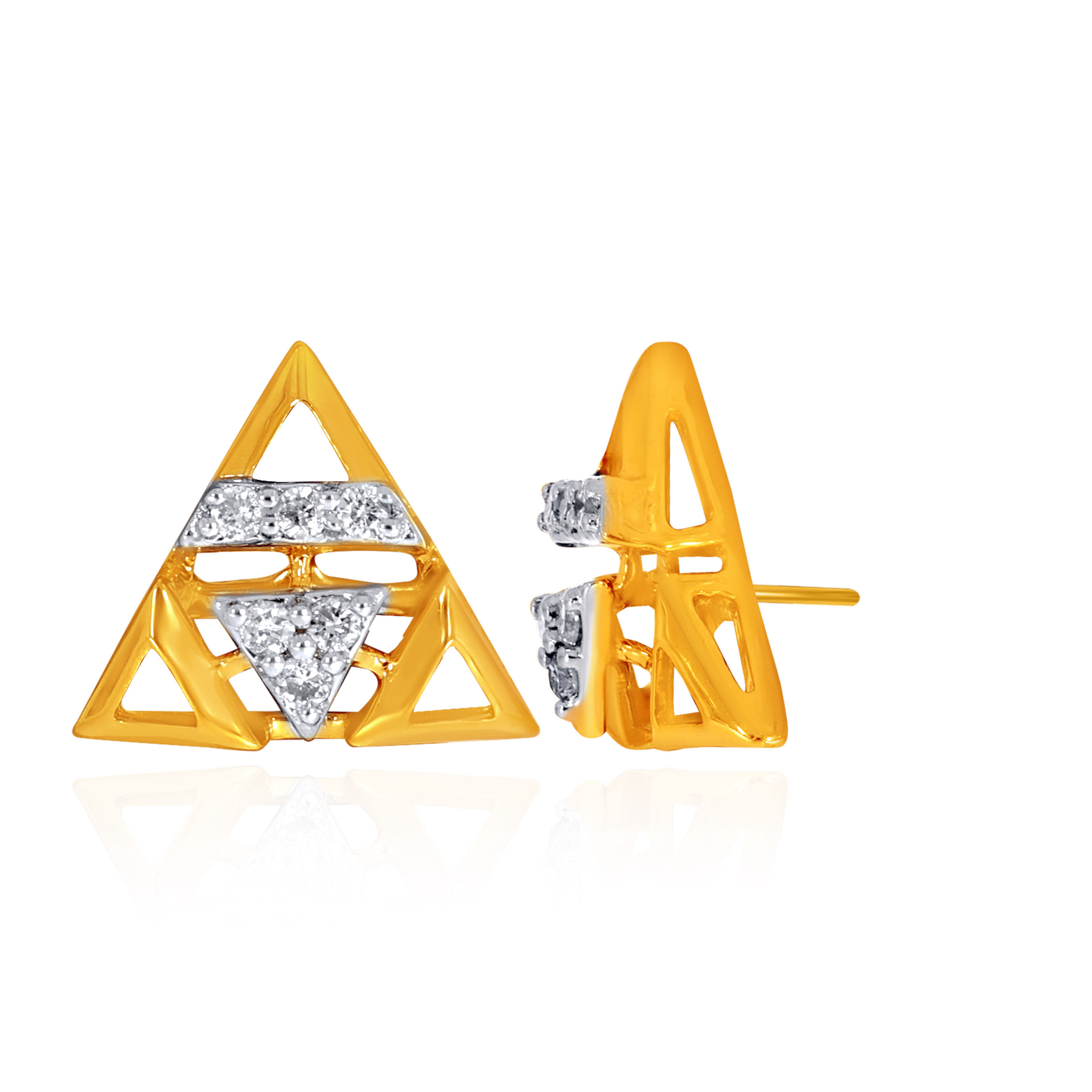 Trinity Glimmer Diamond Studs - Senco Gold and Diamonds