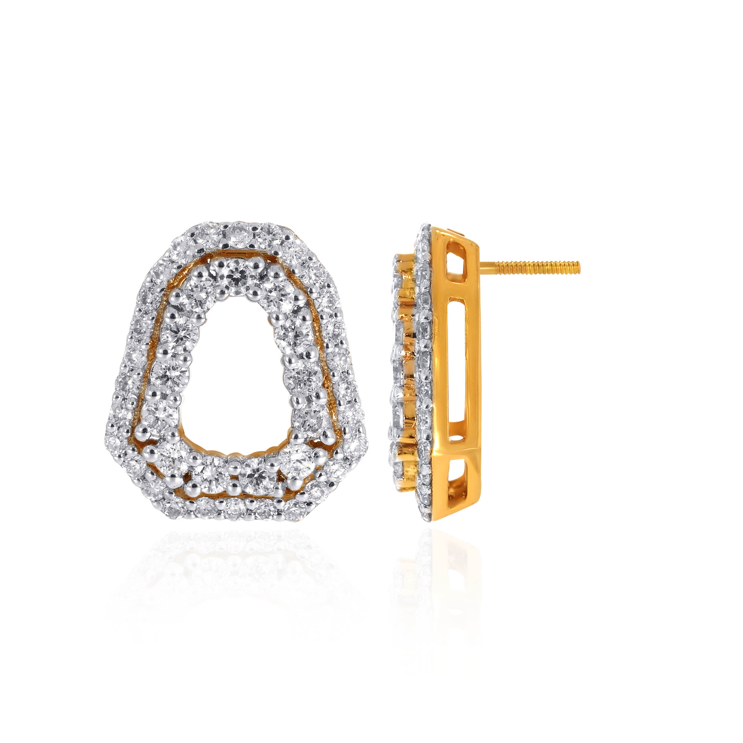 Refined Contour Diamond Studs - Senco Gold and Diamonds