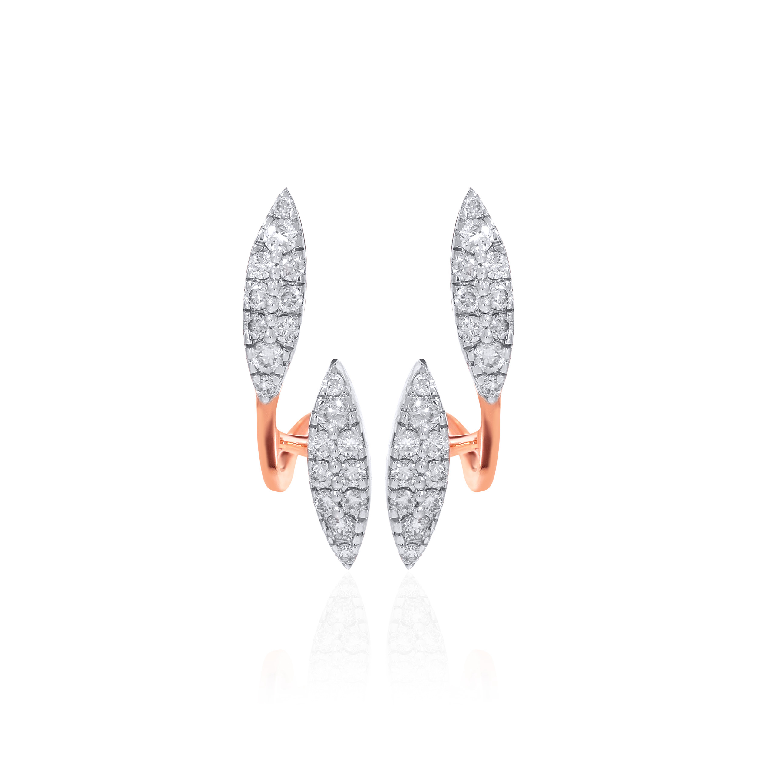 14K Rose Gold Diamond Hoops DT-D000735420 - Senco Gold and Diamonds