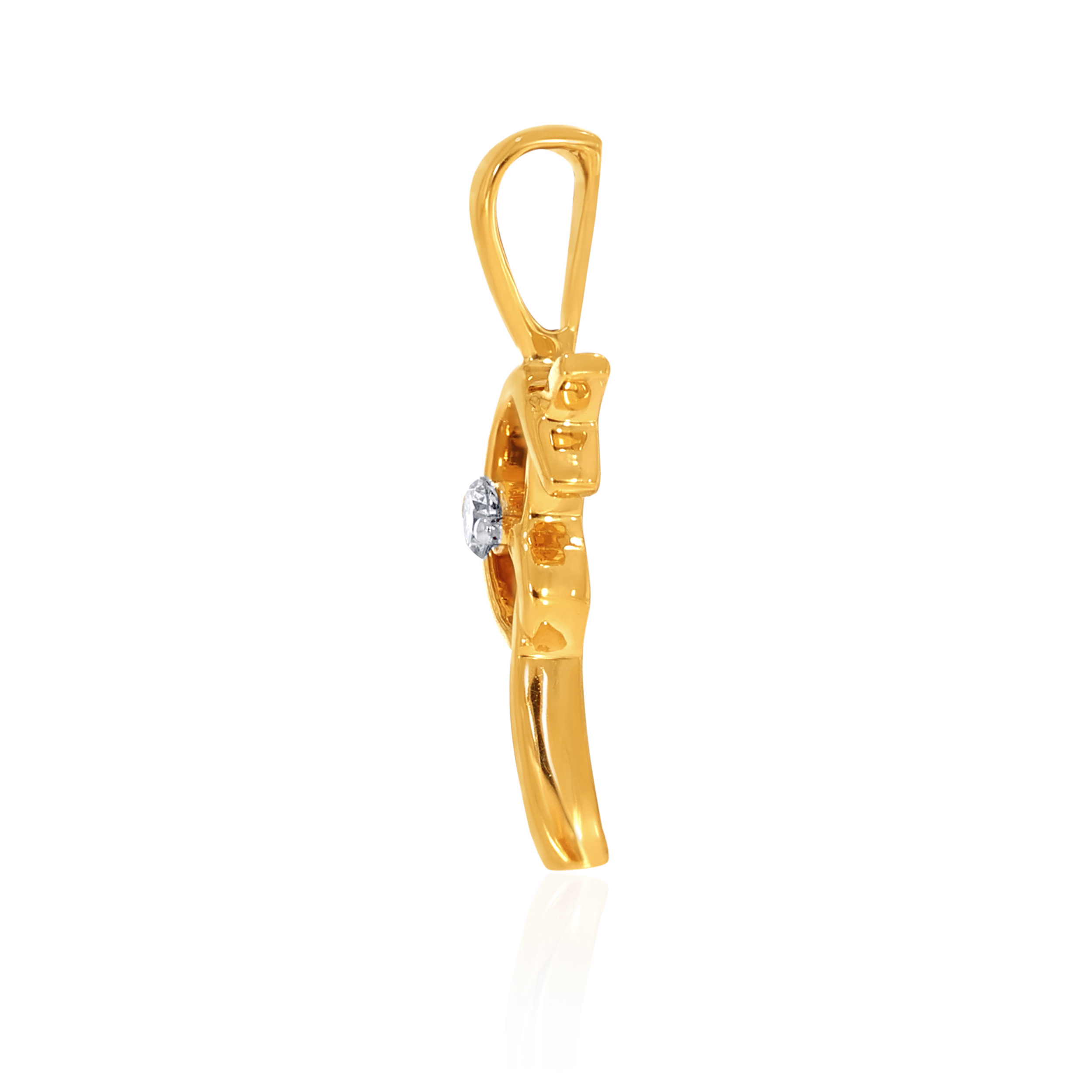 18K Yellow Gold P Alphabet Diamond Pendant-DPN-D000748612 - Senco Gold and Diamonds