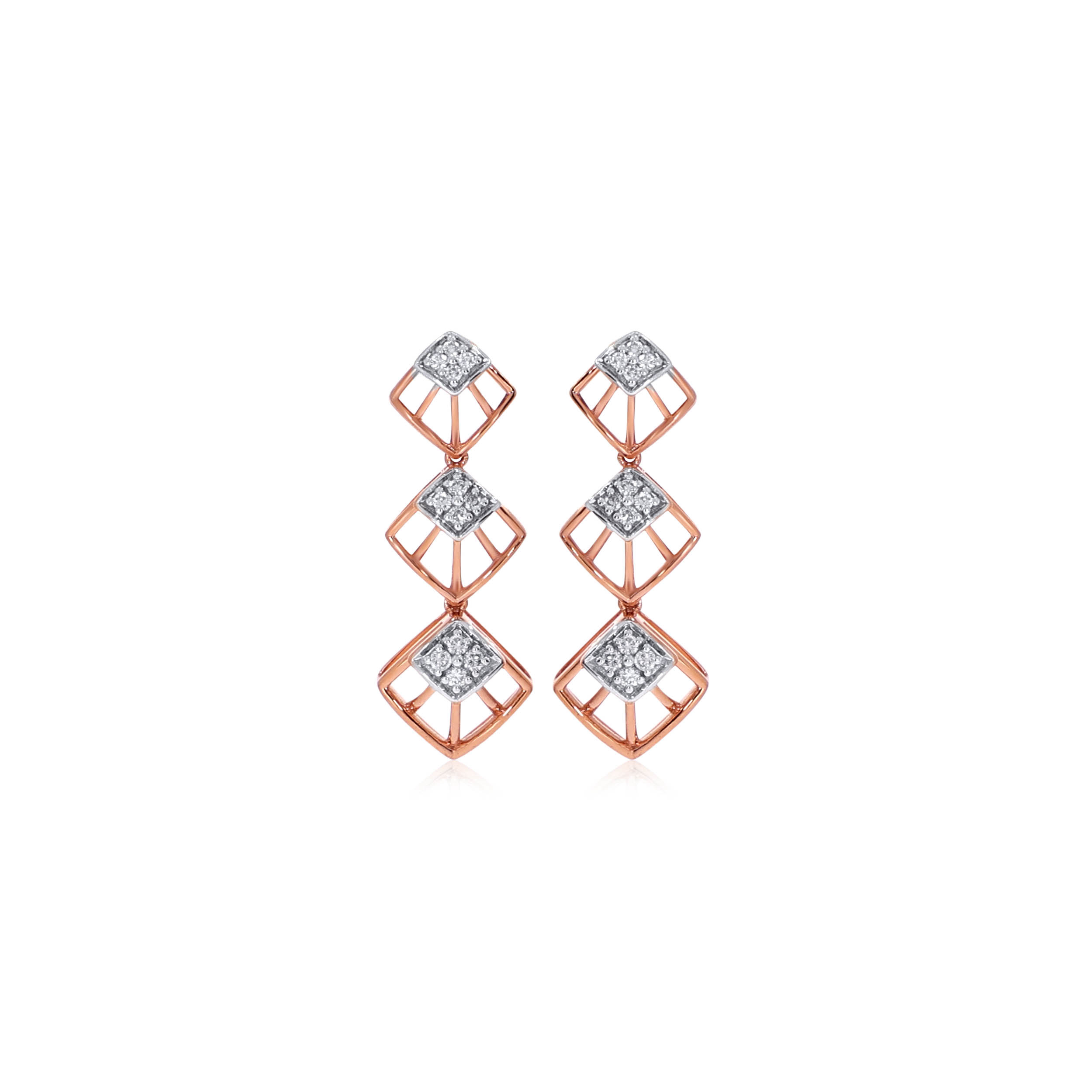 Cubic Trio Diamond Earrings - Senco Gold and Diamonds