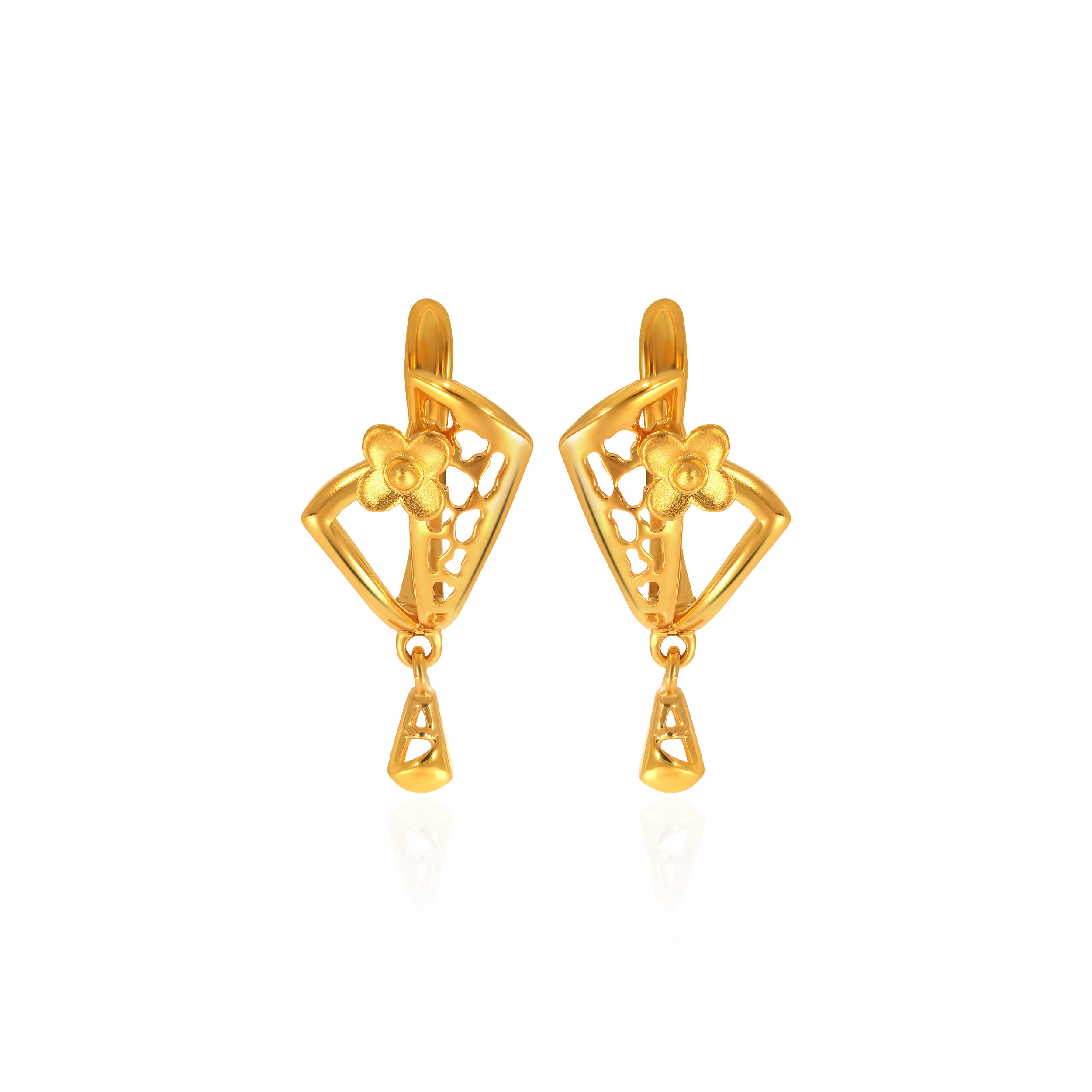 Blooming Radiance Gold Hoop Earrings - Senco Gold and Diamonds