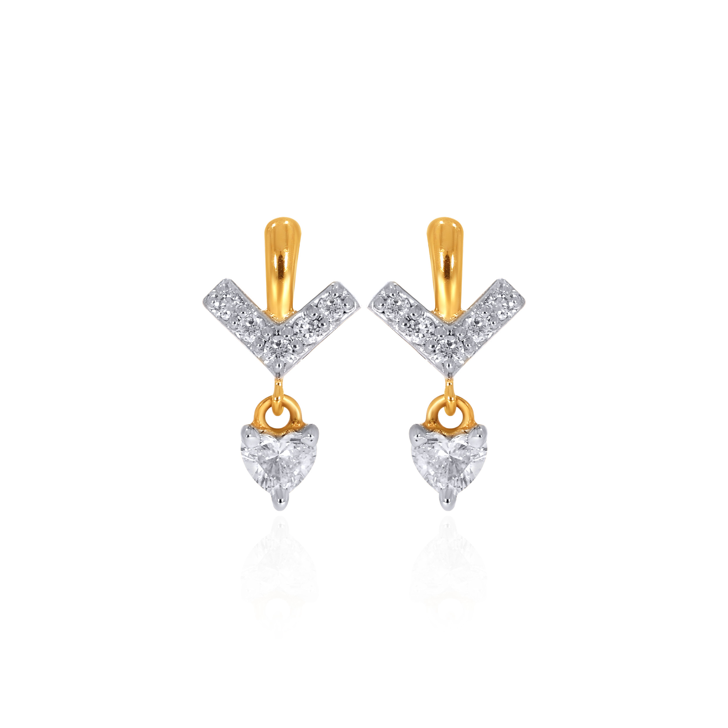 Cascade Of Heart Drop Diamond Earrings - Senco Gold and Diamonds