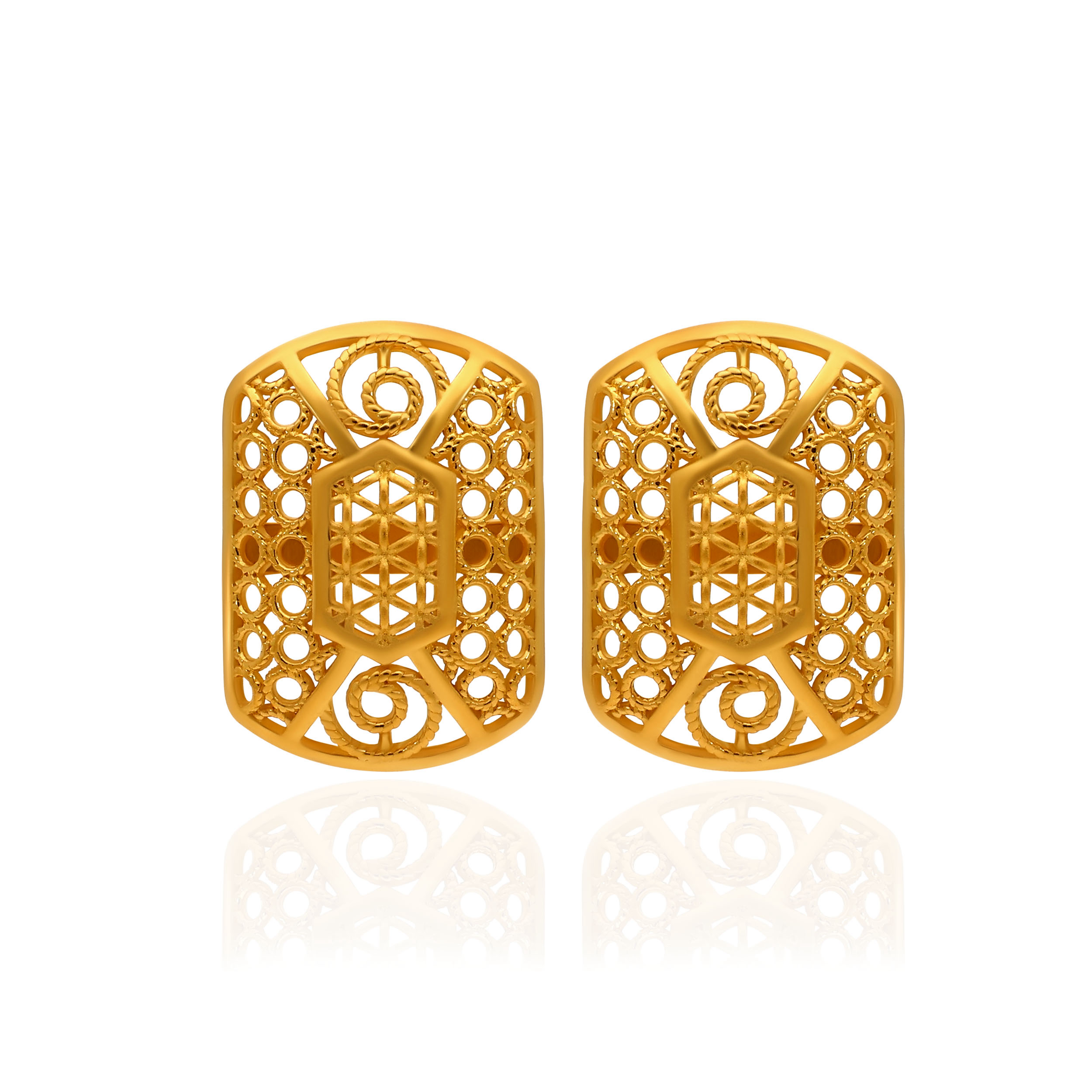 Eterna Symmetrica Gold Studs - Senco Gold and Diamonds
