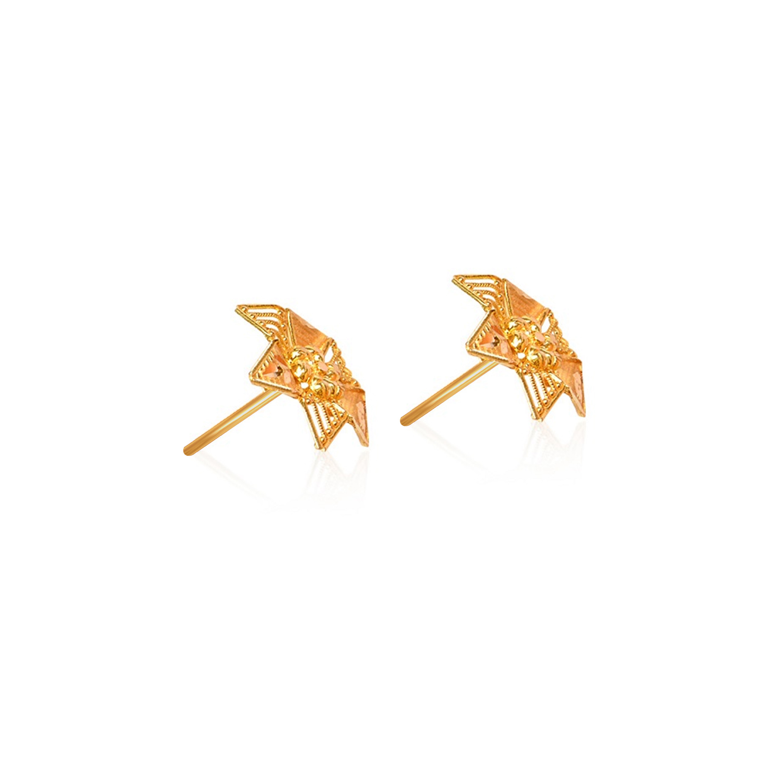 Floral Craft Gold Studs - Senco Gold and Diamonds