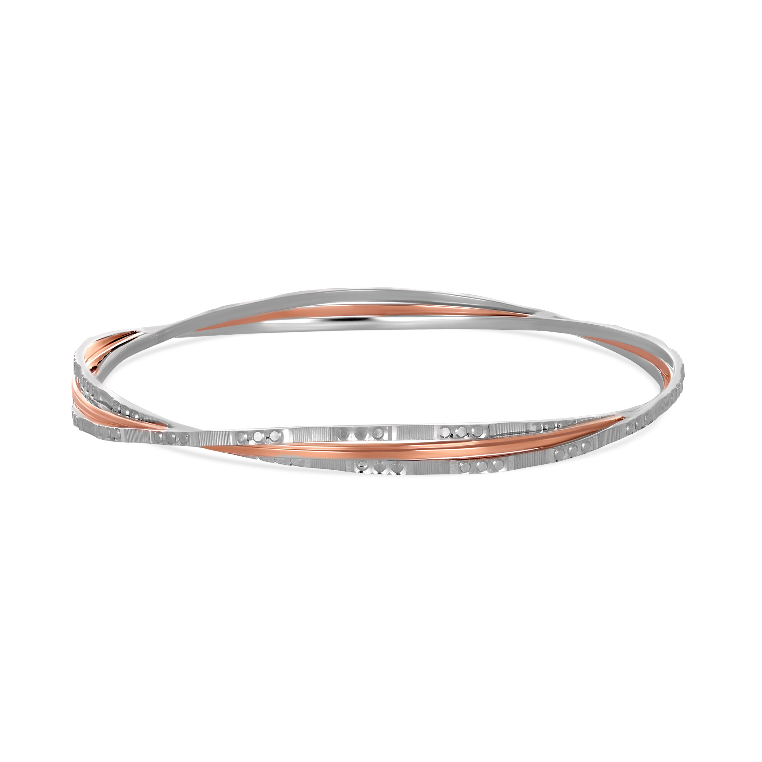 Trio Twirl Platinum Bangle - Senco Gold and Diamonds