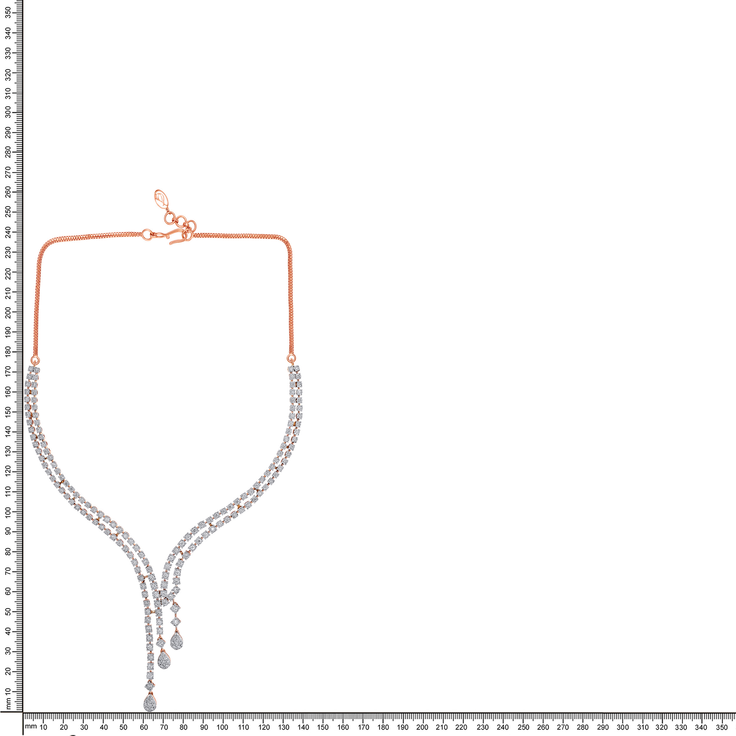 Rosette Y-Drop Diamond Gold Necklace - Senco Gold and Diamonds