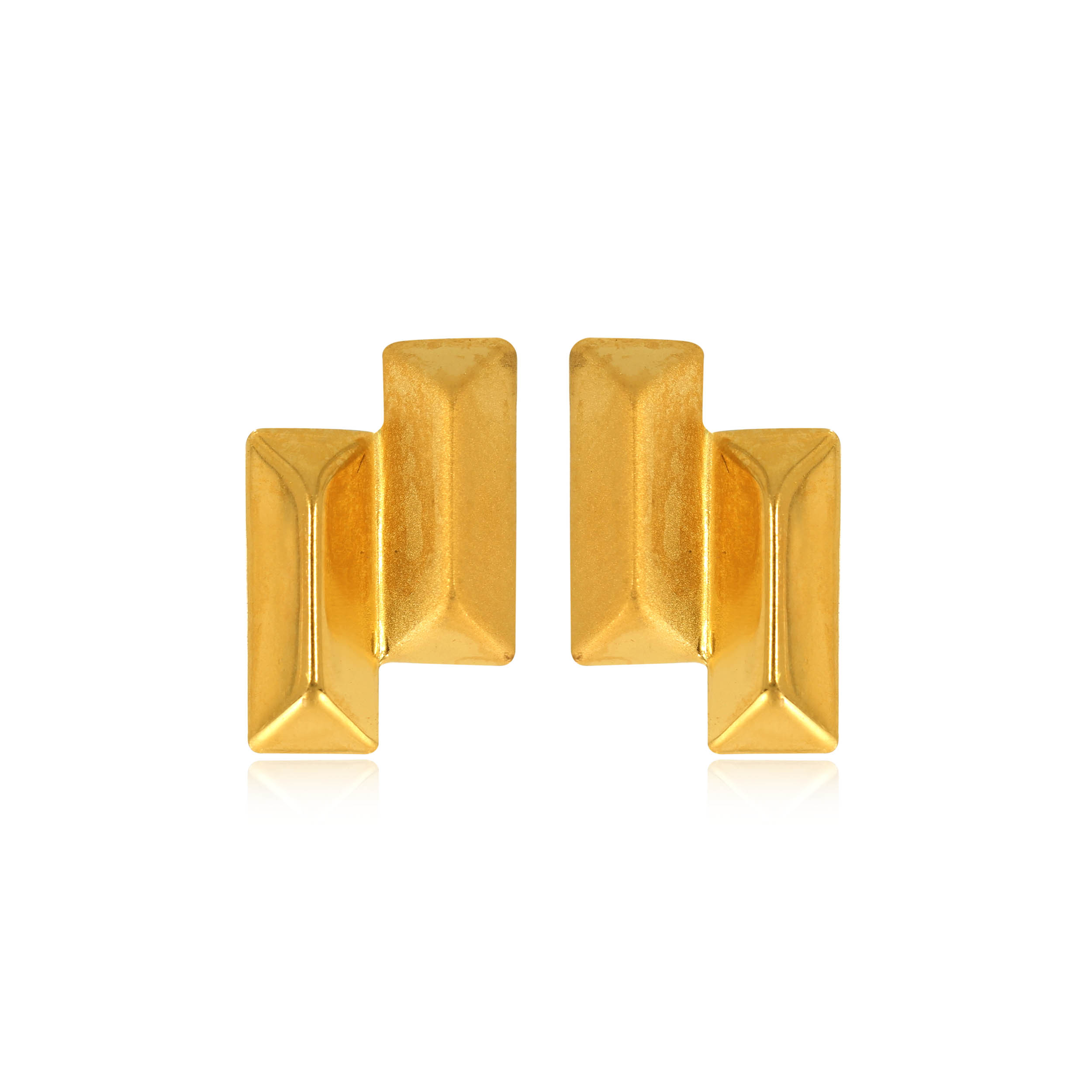 Dual Connection Gold Studs - Senco Gold and Diamonds