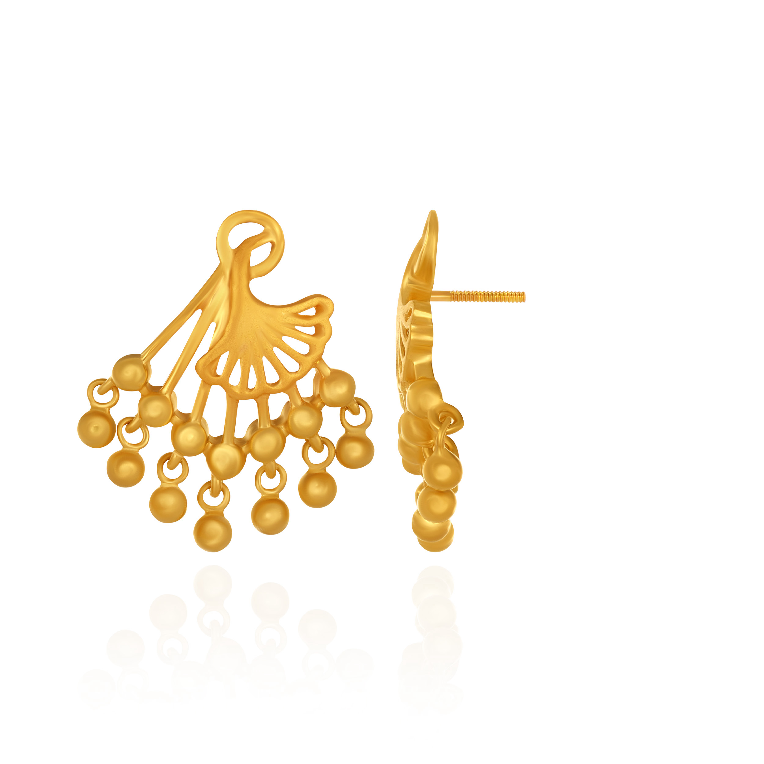 Beaded Ornate Gold Earrings - Senco Gold and Diamonds