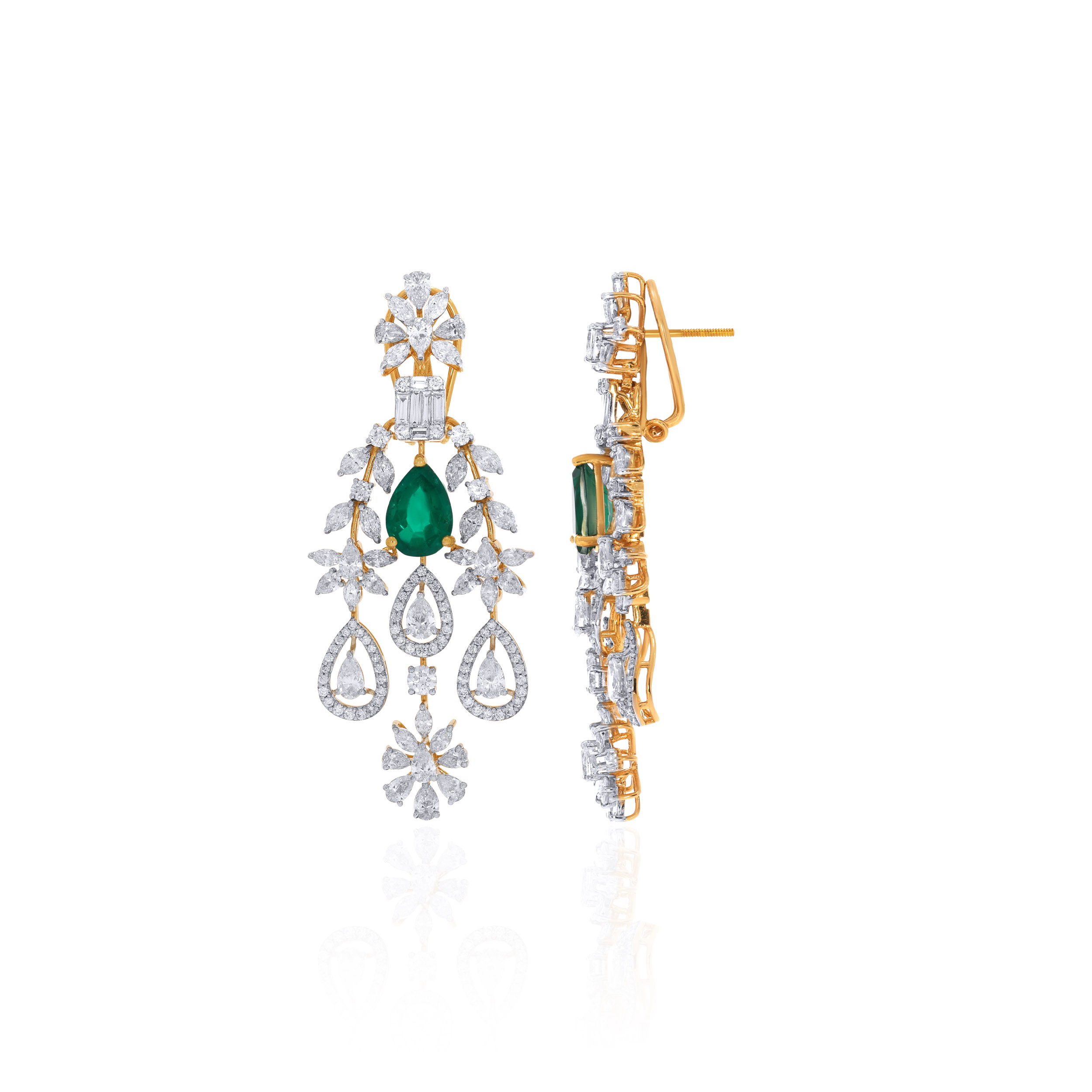 14K Yellow Gold Diamond Earrings-DTGN-D000780954 - Senco Gold and Diamonds