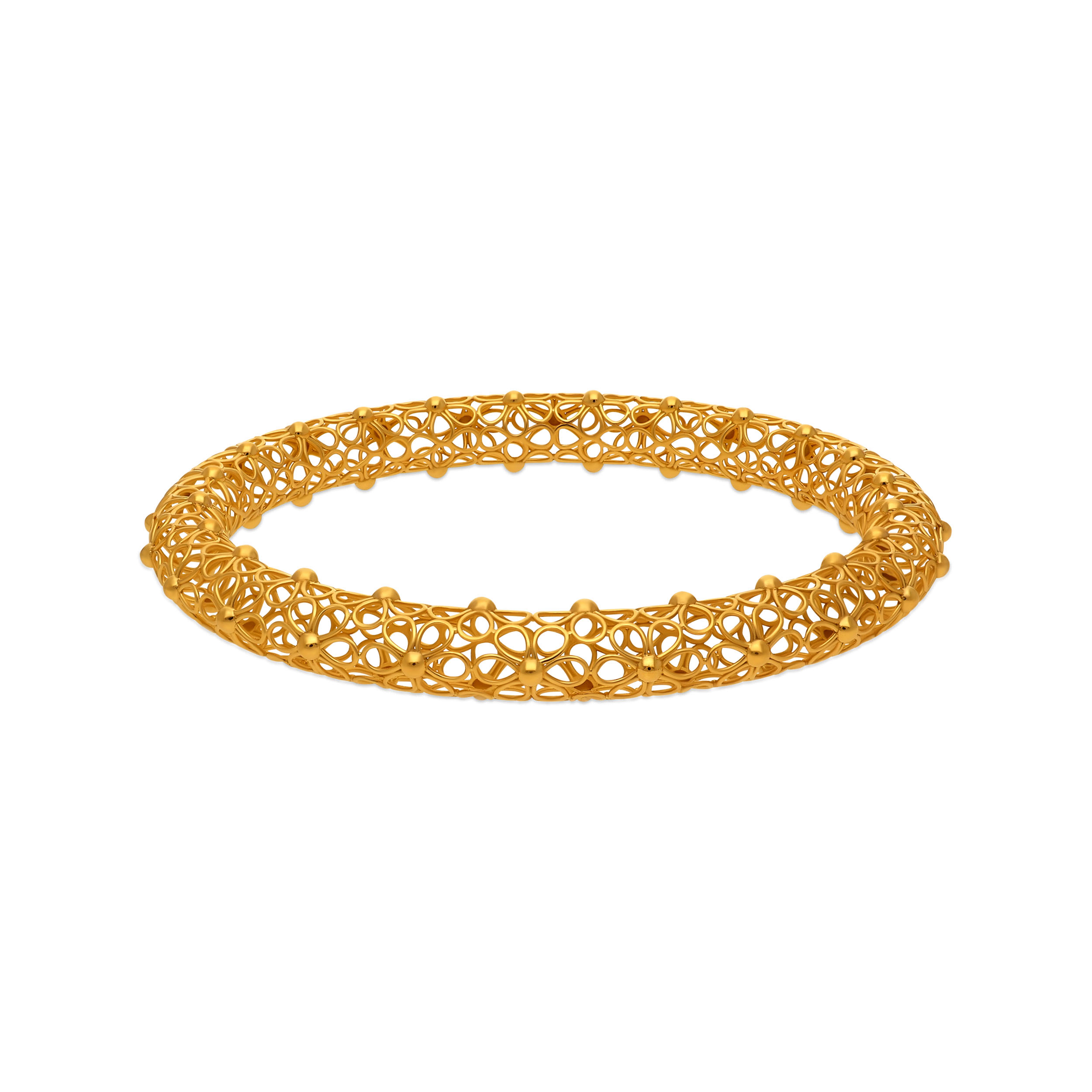 Ornate Lattice Gold Bangle - Senco Gold and Diamonds