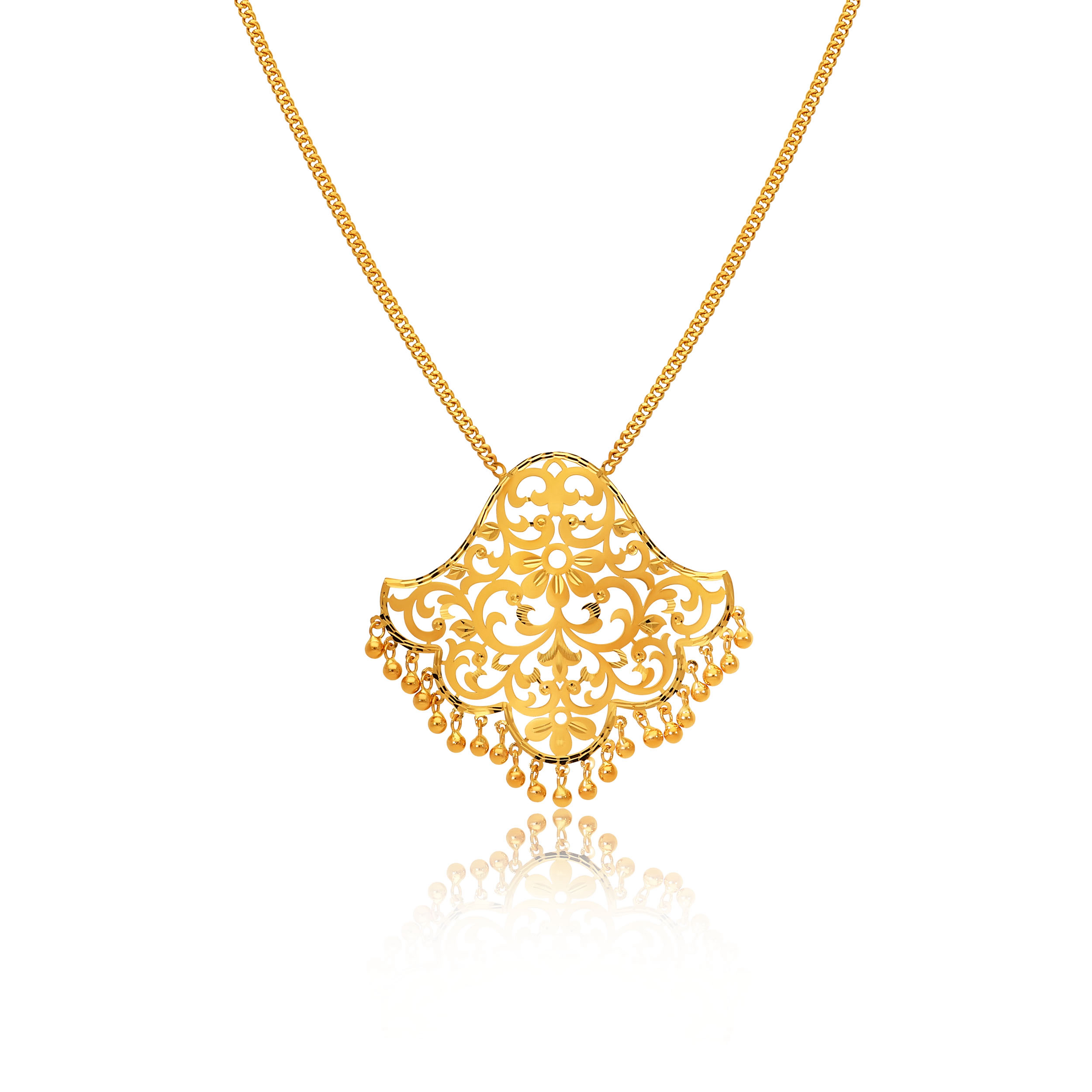 Amara Filigree Gold Chain Pendant - Senco Gold and Diamonds