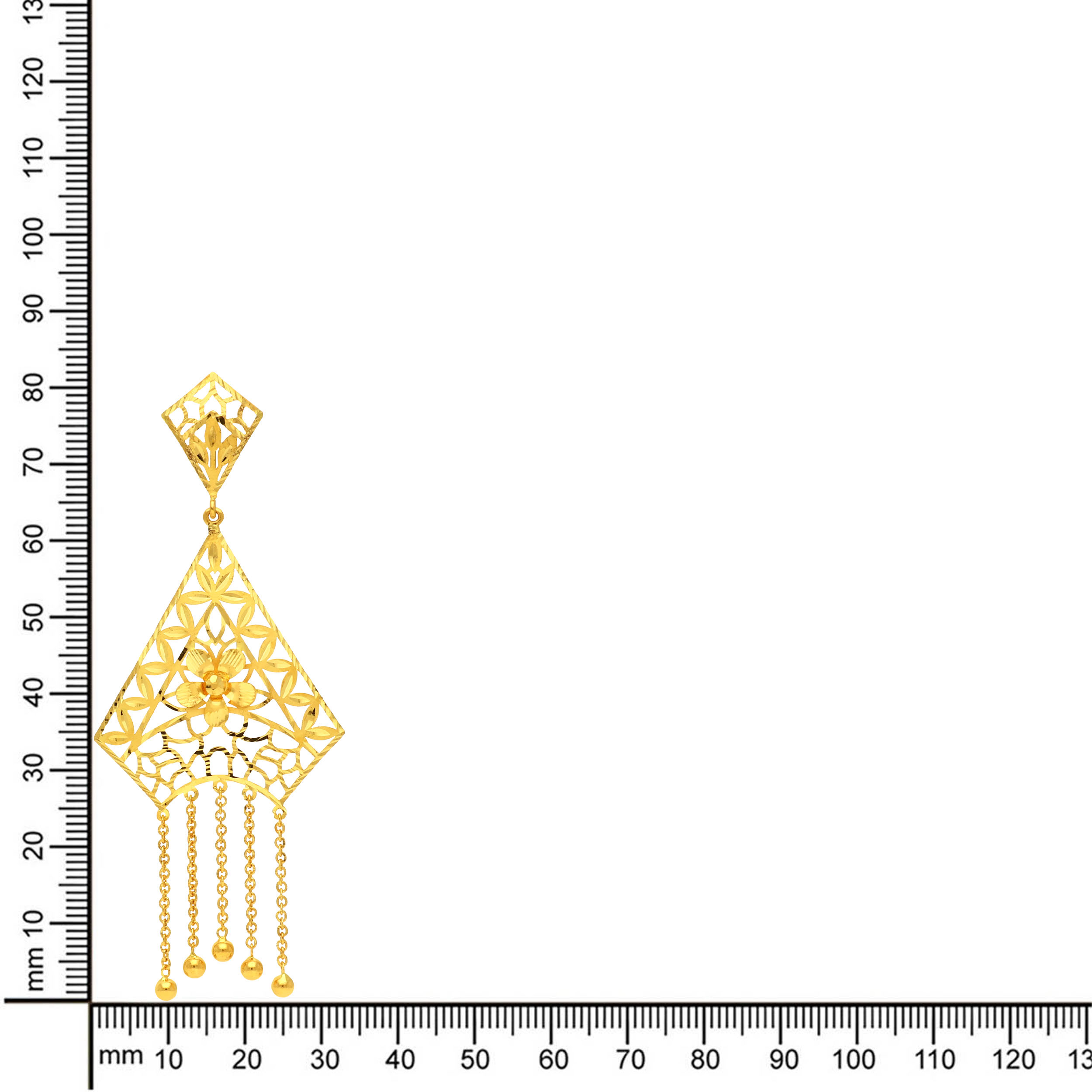 Geometric Delight Gold Danglers - Senco Gold and Diamonds