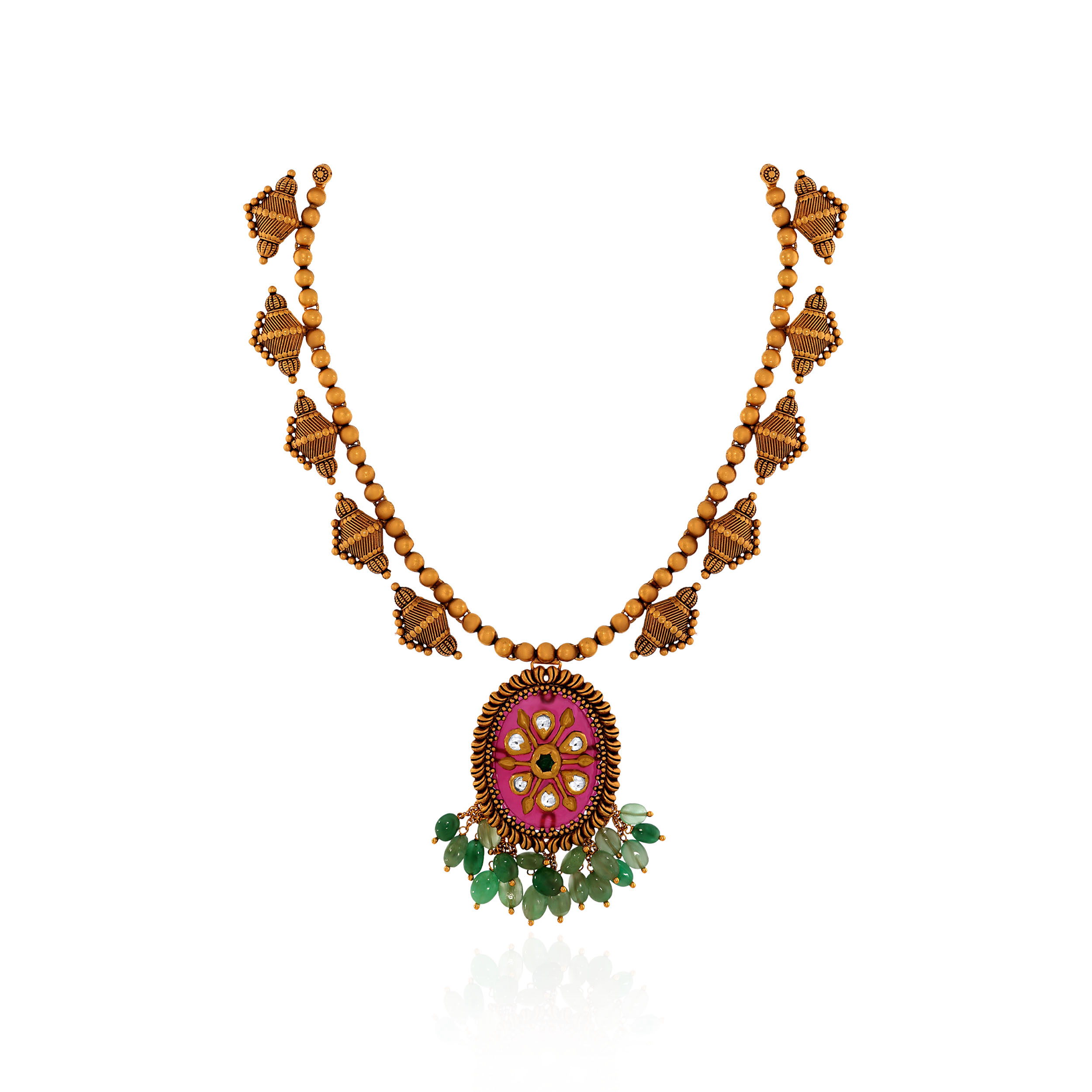22K Yellow Gold Kundan Necklace-GN-D000788420 - Senco Gold and Diamonds