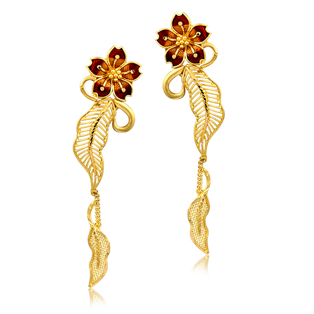 Eternal Bloom Gold Earrings - Senco Gold and Diamonds