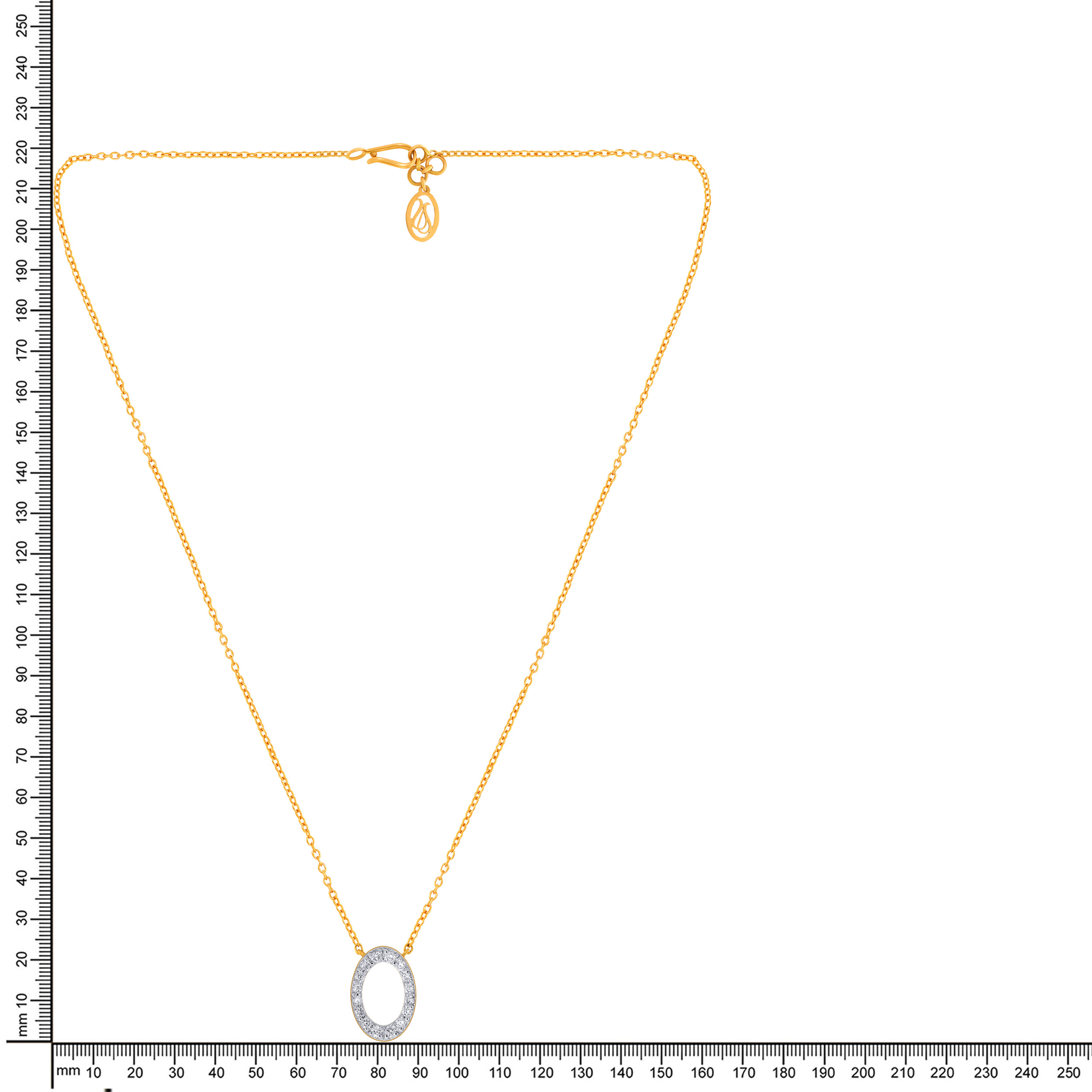 Brilliant Oval Diamond Chain Pendant - Senco Gold and Diamonds