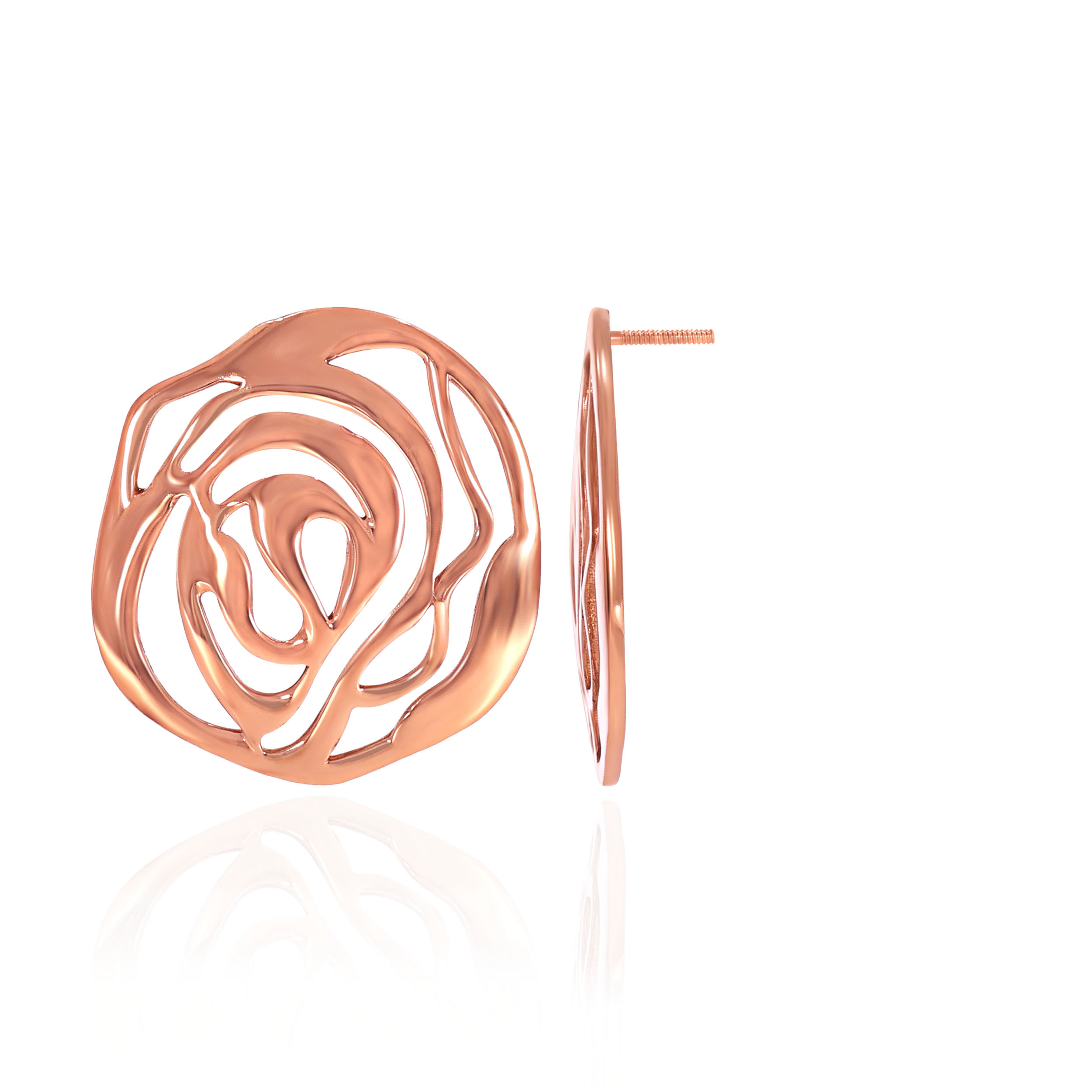 Abstract Blossom Gold Studs - Senco Gold and Diamonds
