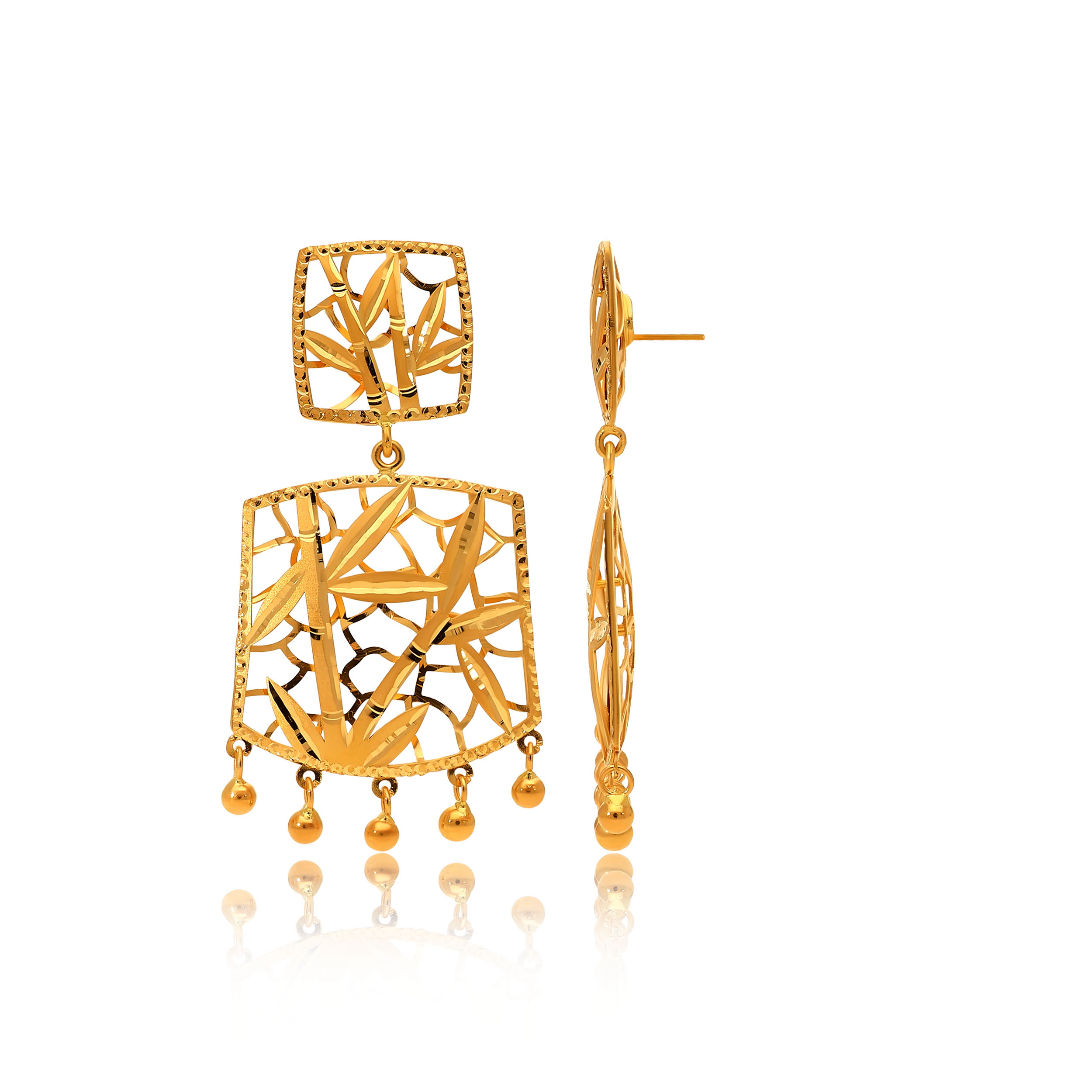 Urban Tradition Artistic Gold Earrings - Senco Gold and Diamonds