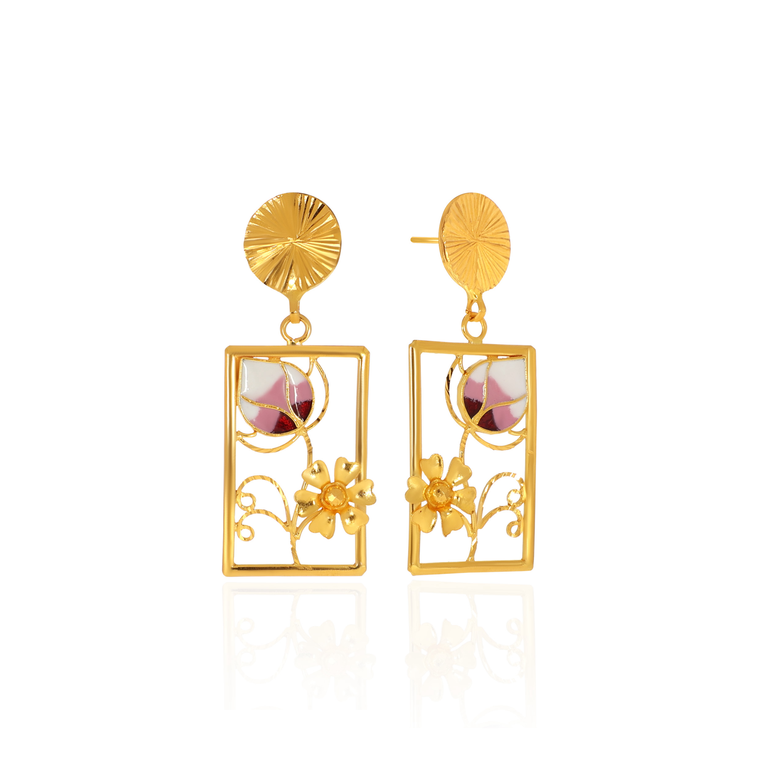 22K Yellow Gold Drop Earrings-GP-D000782699 - Senco Gold and Diamonds