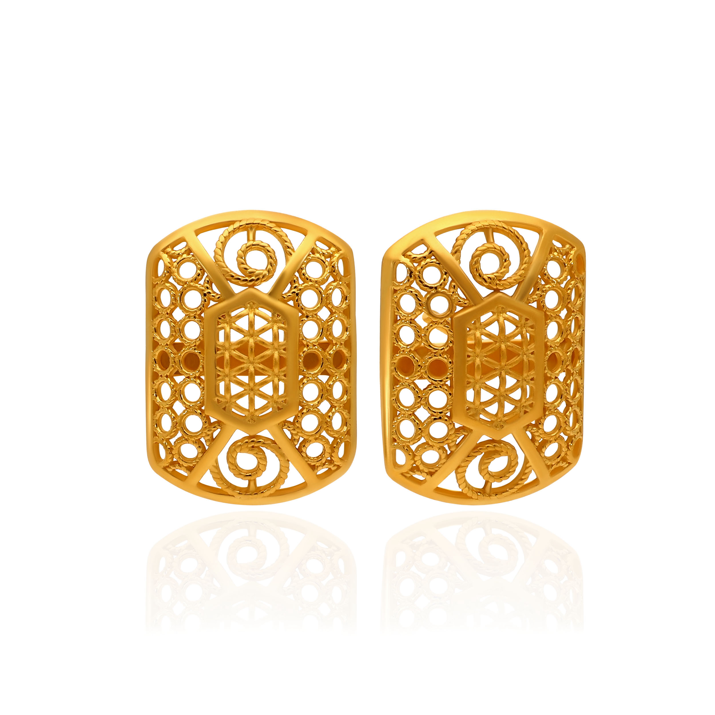 Eterna Symmetrica Gold Studs - Senco Gold and Diamonds