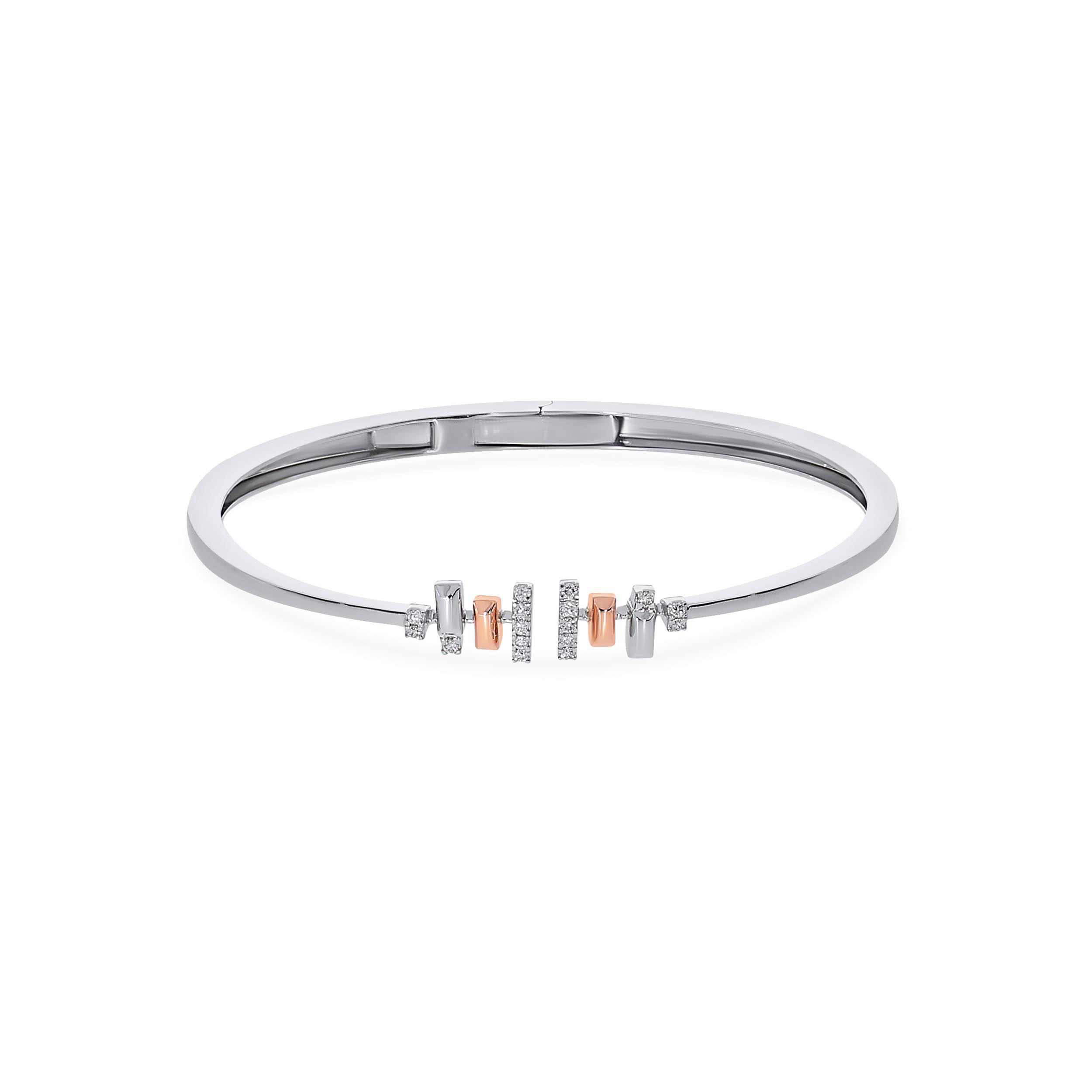 Modish Blocks Platinum Diamond Bracelet - Senco Gold and Diamonds