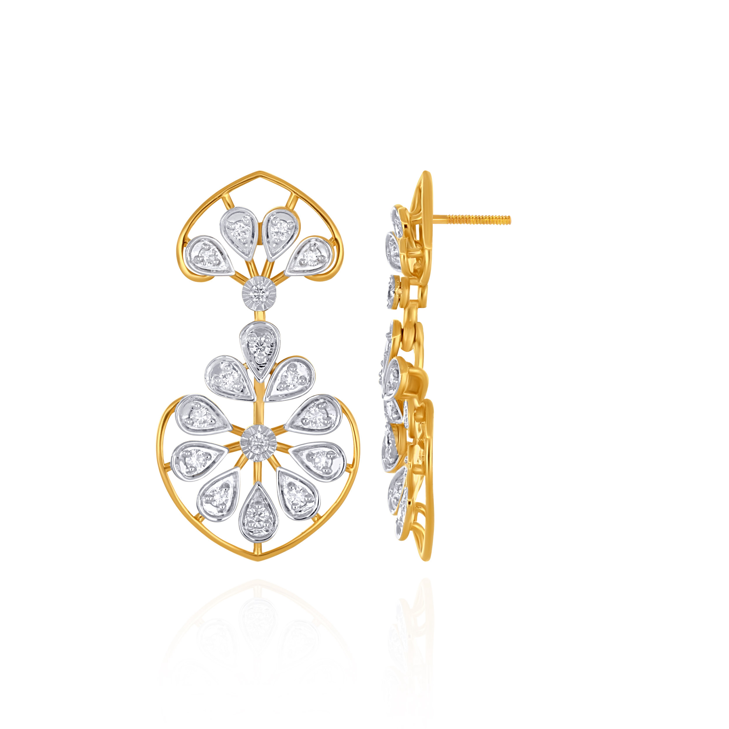 Camellia Leaf Diamond Drops - Senco Gold and Diamonds