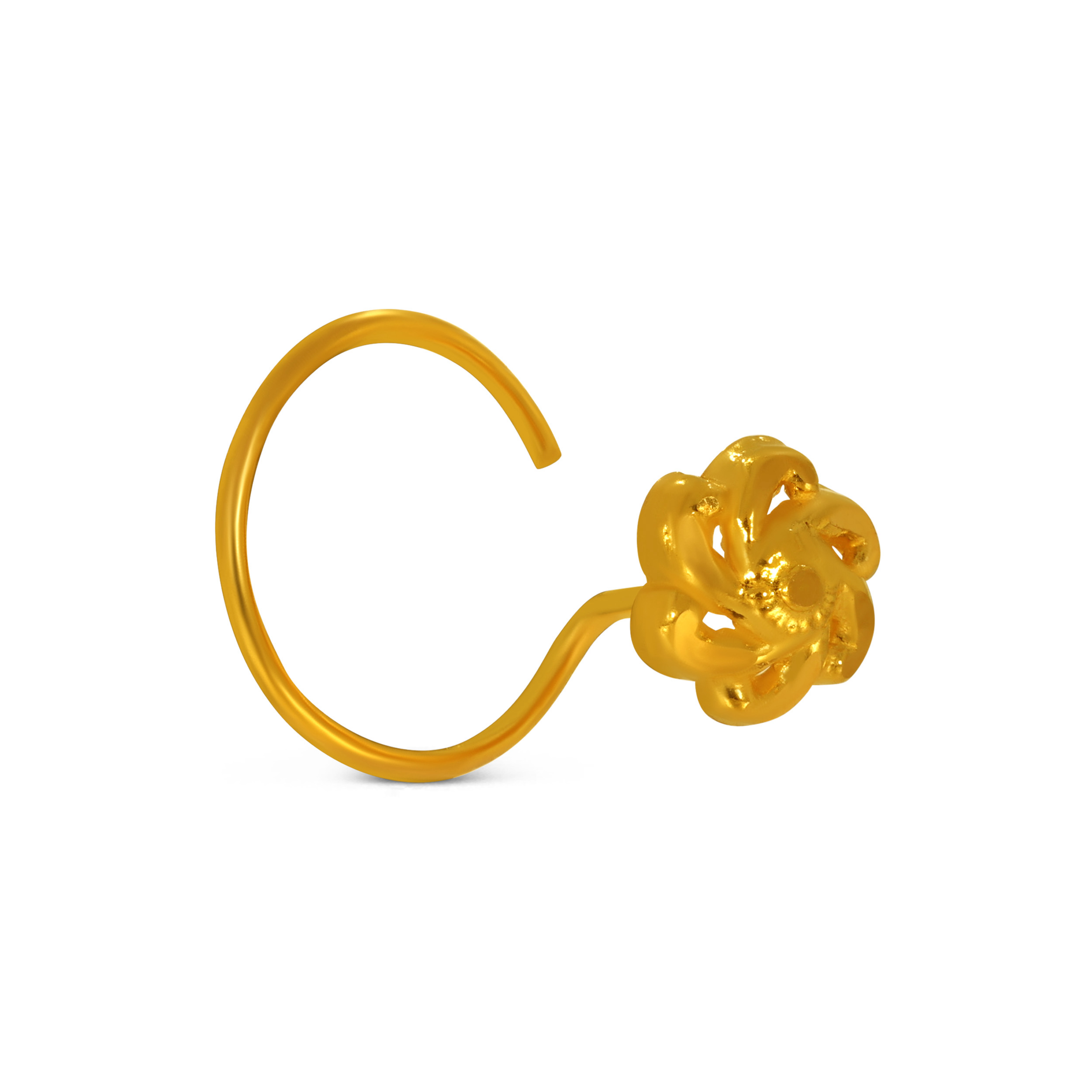 Floret Swirl Gold Nosepin - Senco Gold and Diamonds