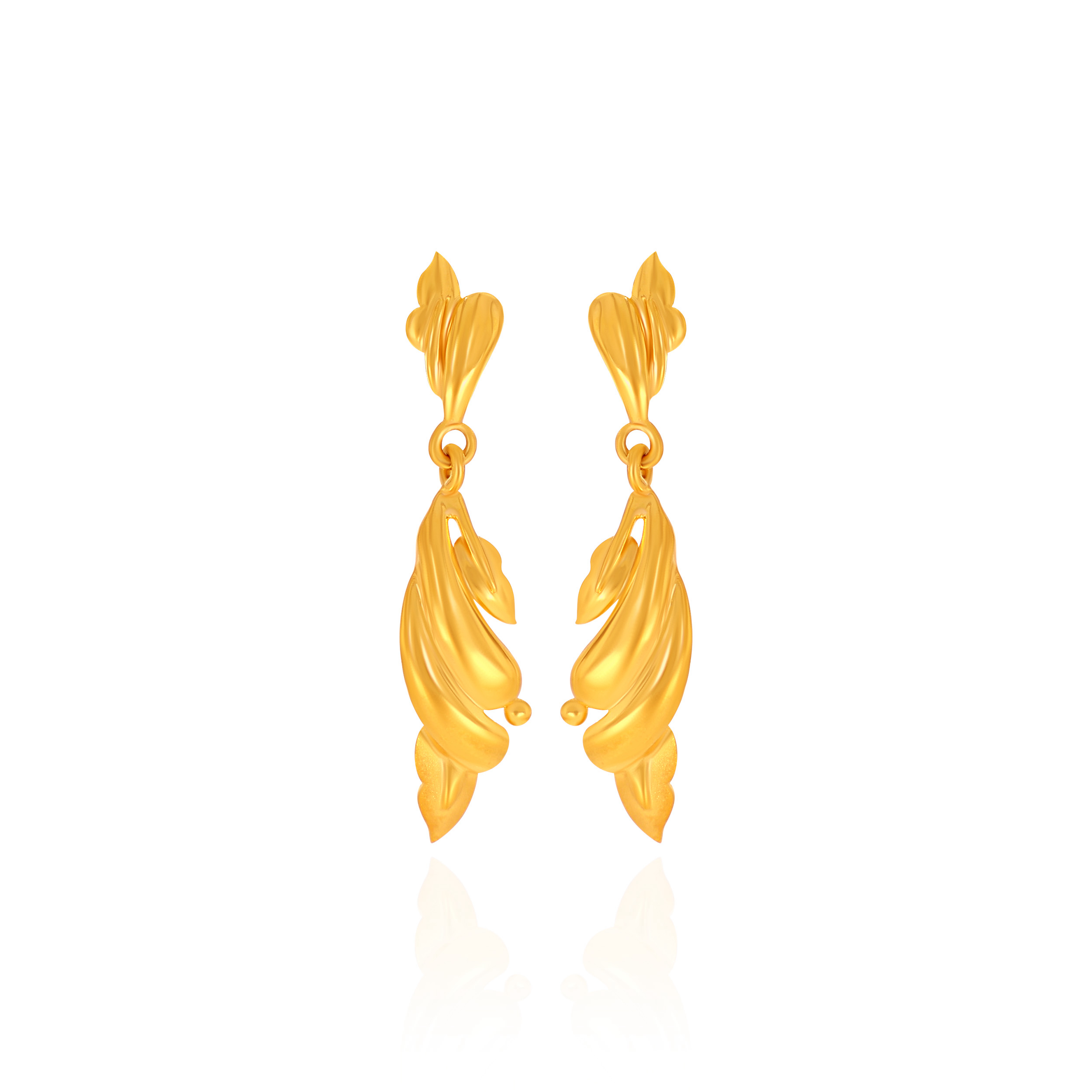 Serene Leaf Cascade Gold Earrings - Senco Gold and Diamonds