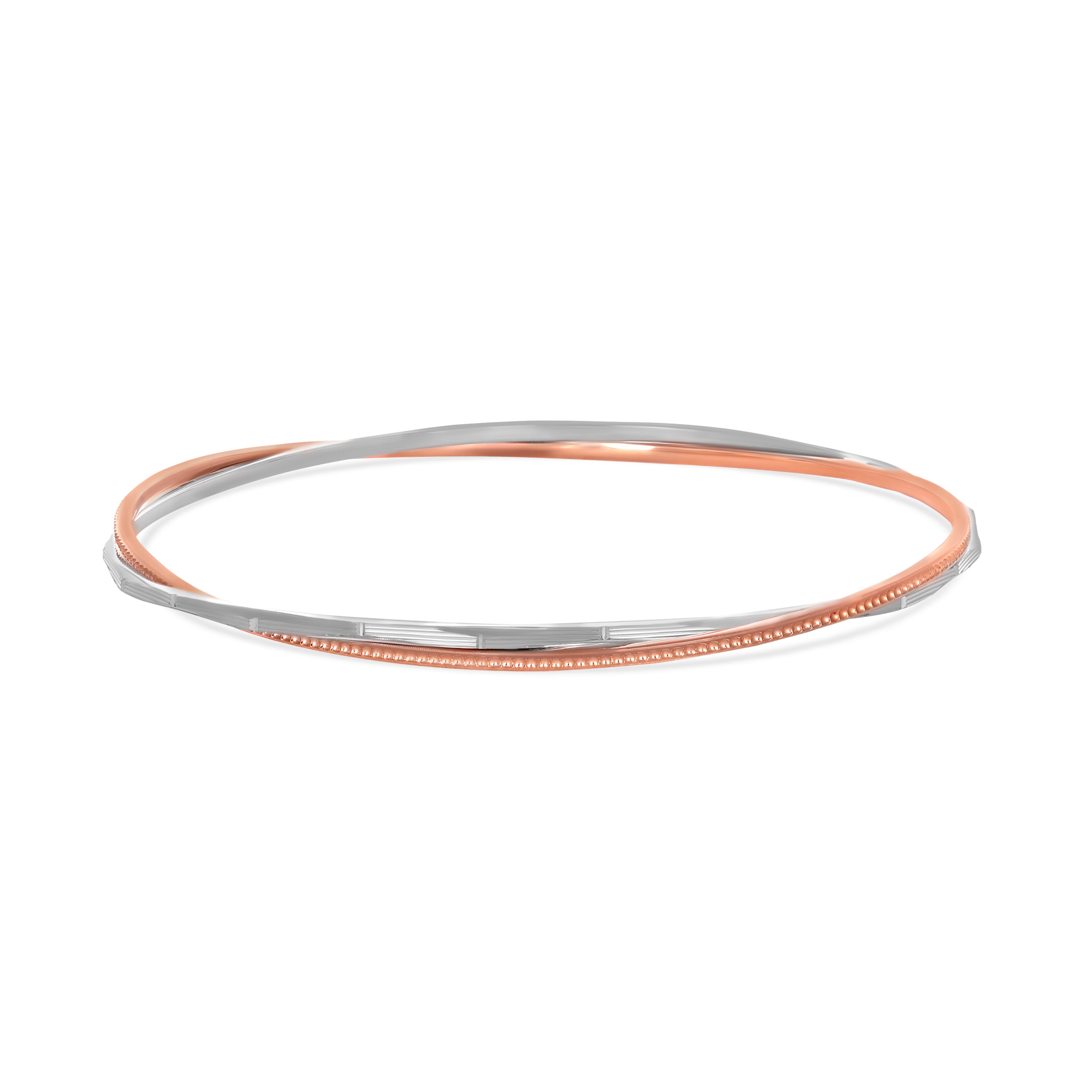 Duo Tone Elegant Platinum Bangle - Senco Gold and Diamonds