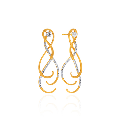 Lustrous Twirl Diamond Earrings - Senco Gold and Diamonds