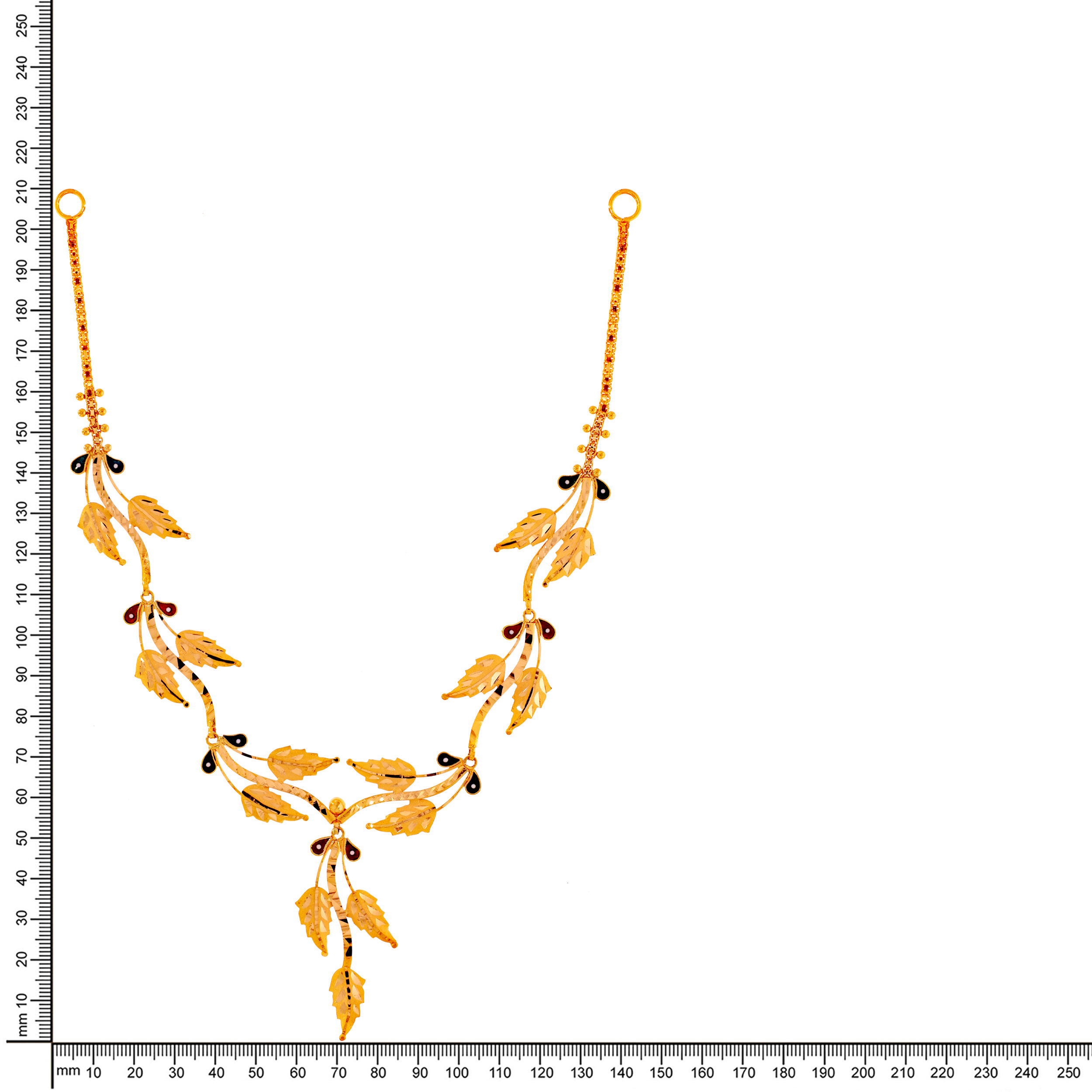 Flameleaf Meenakari Gold Necklace - Senco Gold and Diamonds
