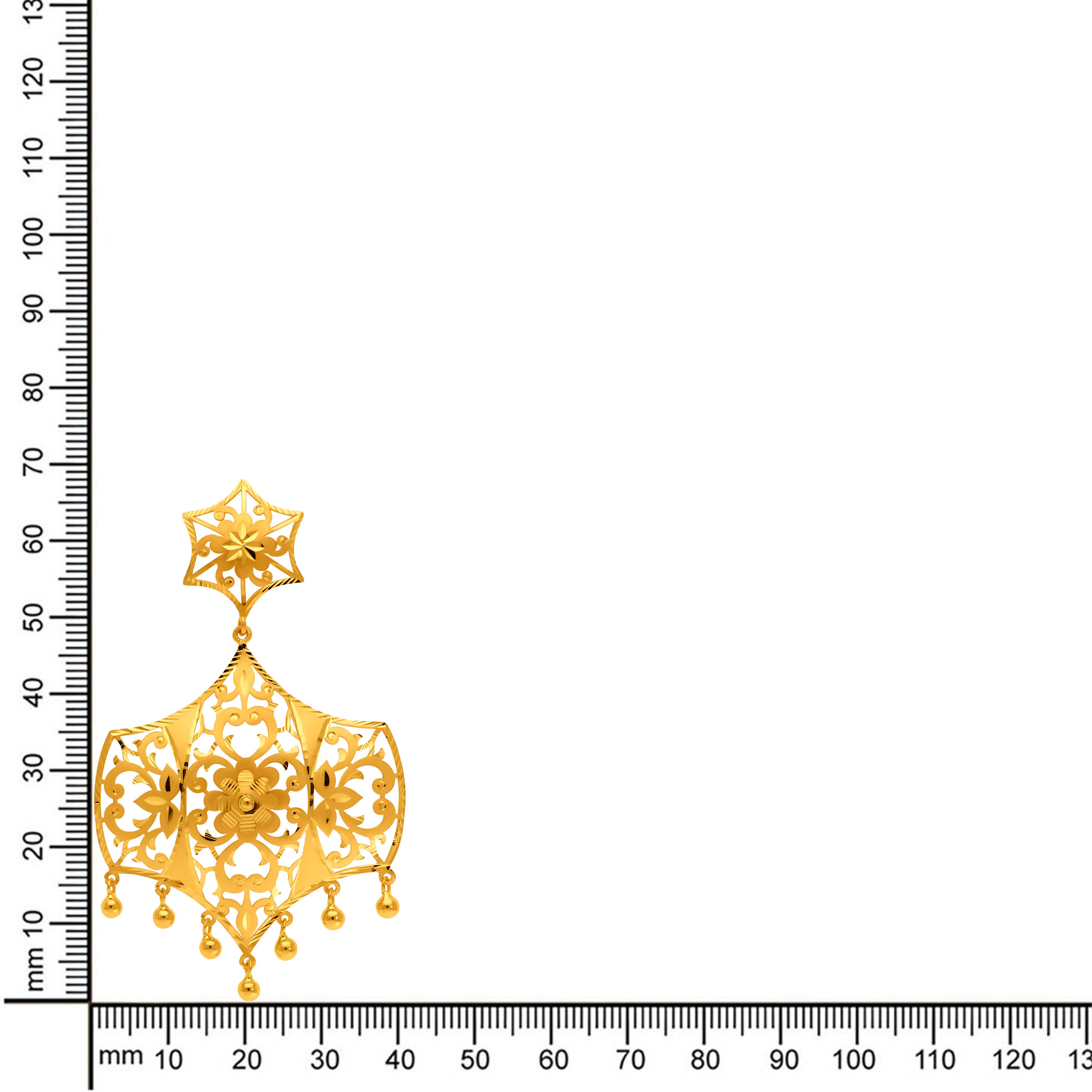 22K Yellow Gold Danglers Earrings-GP-SAD0005774 - Senco Gold and Diamonds