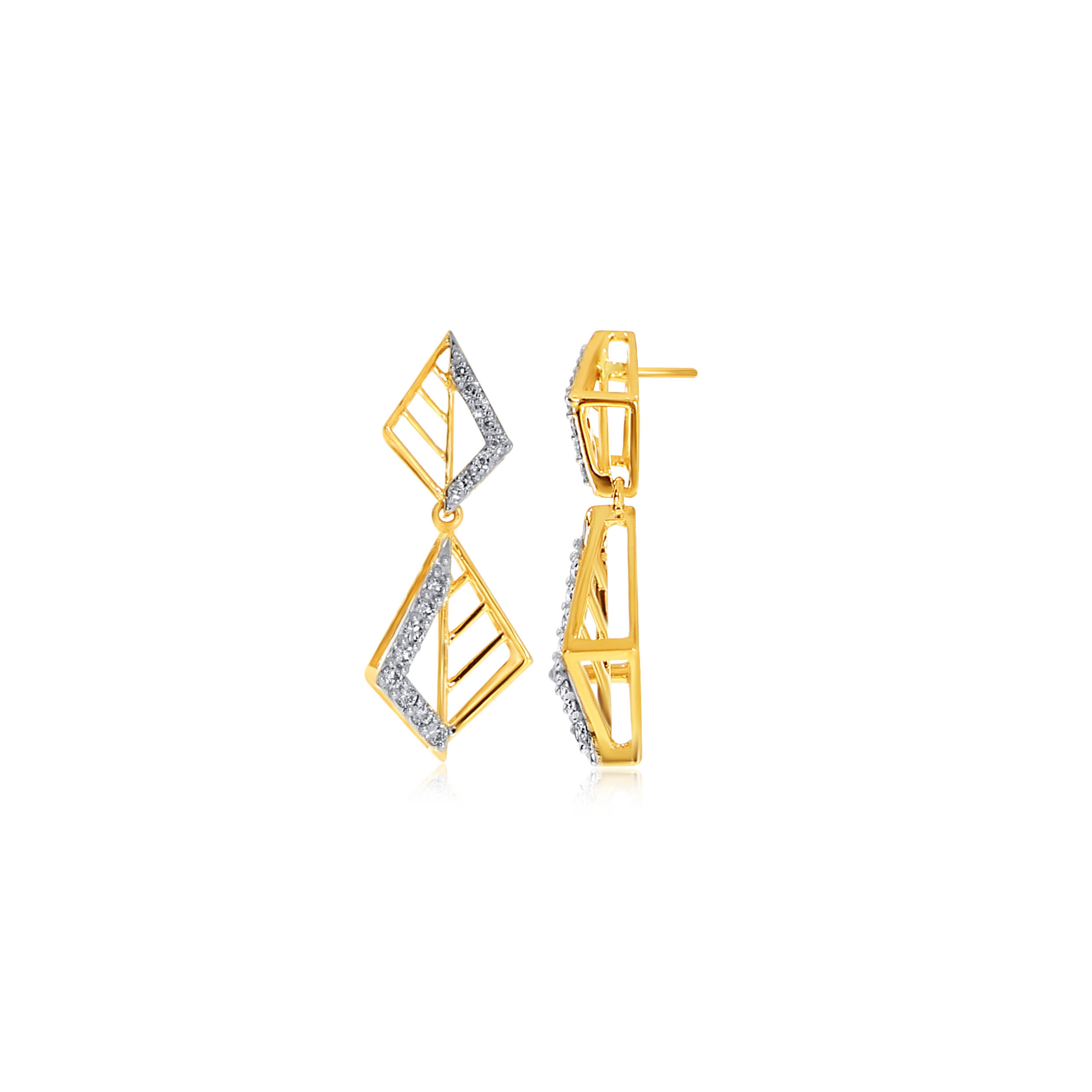 Flight of Fashion Diamond Drop Earrings - Senco Gold and Diamonds