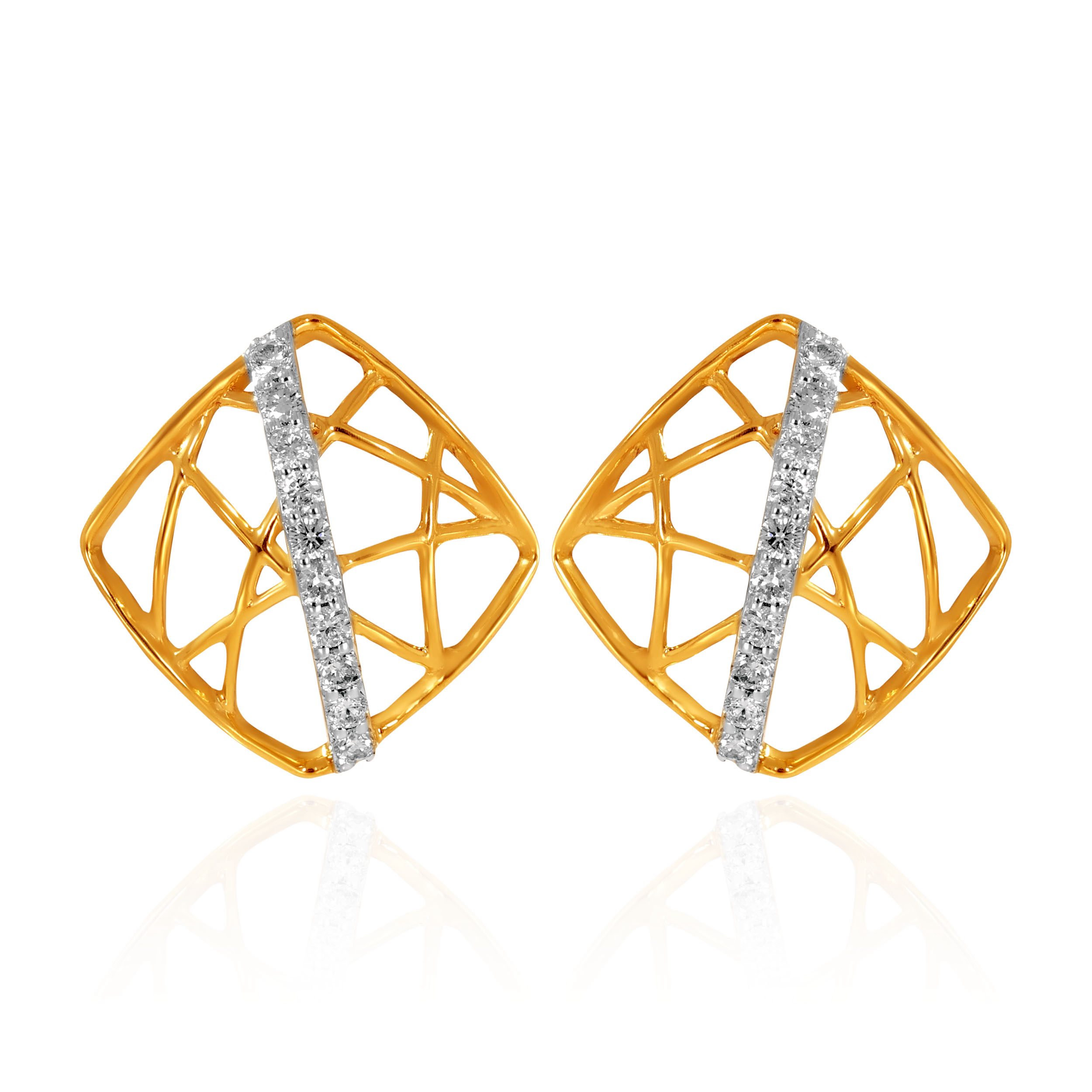 Geometric Glimmer Diamond Studs - Senco Gold and Diamonds