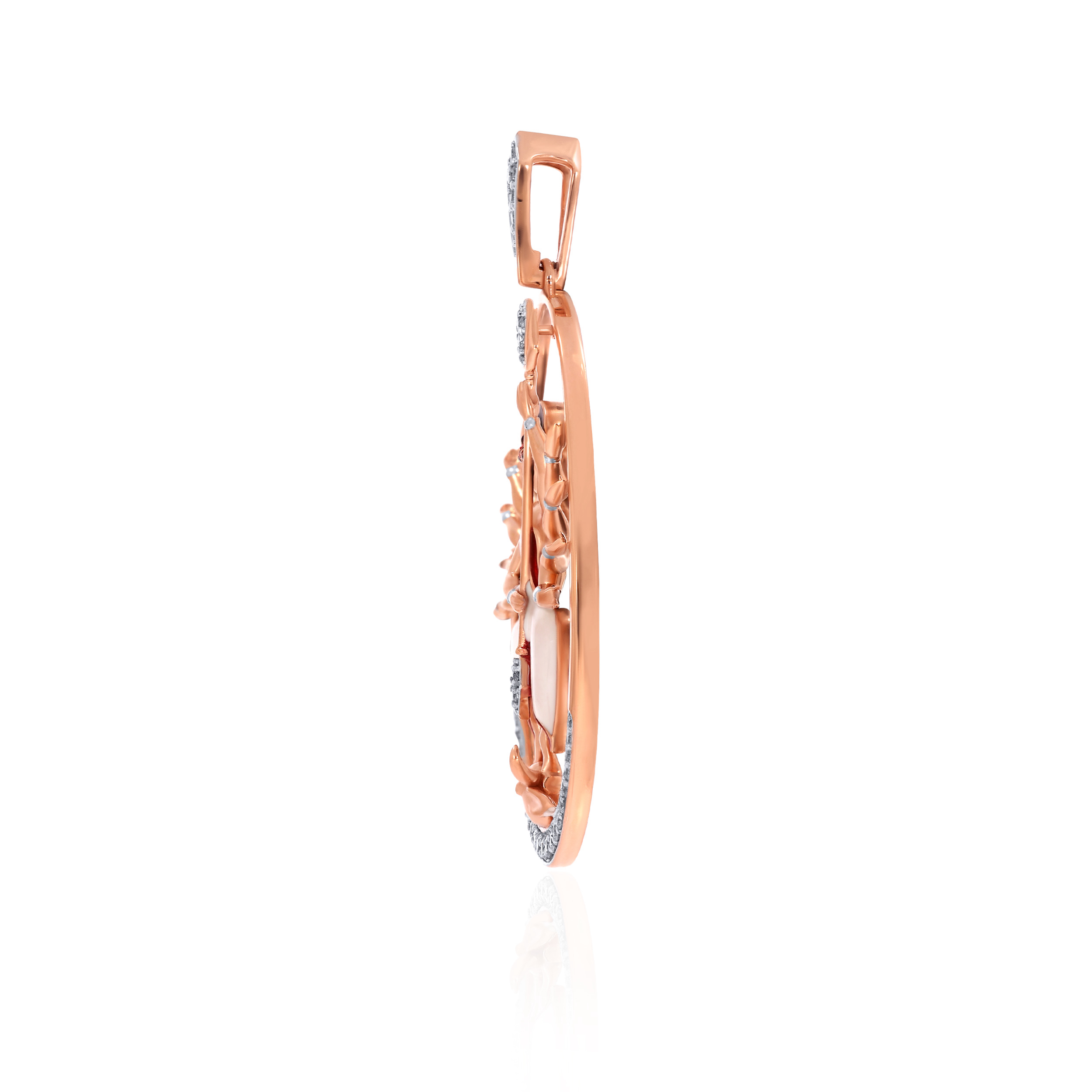 Celestial Goddess Meenakari Diamond Pendant - Senco Gold and Diamonds