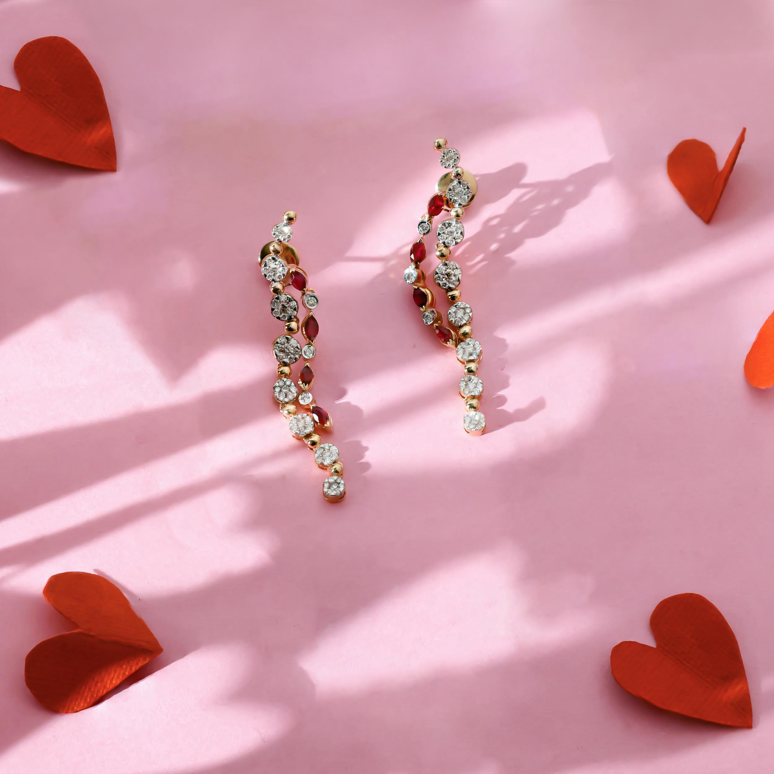Glamorous Fall Diamond Long Earrings - Senco Gold and Diamonds