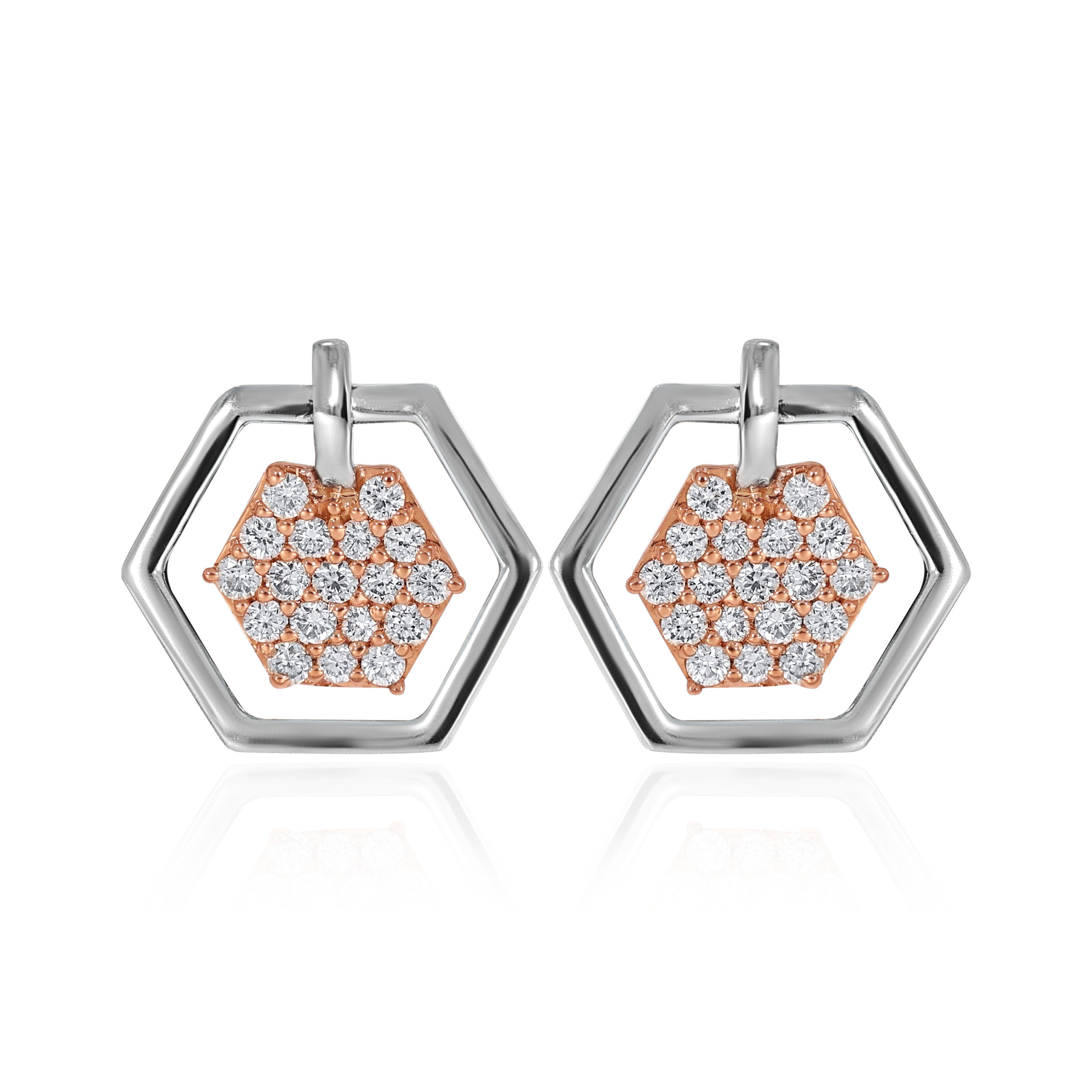 Hexaglow Platinum Earrings - Senco Gold and Diamonds