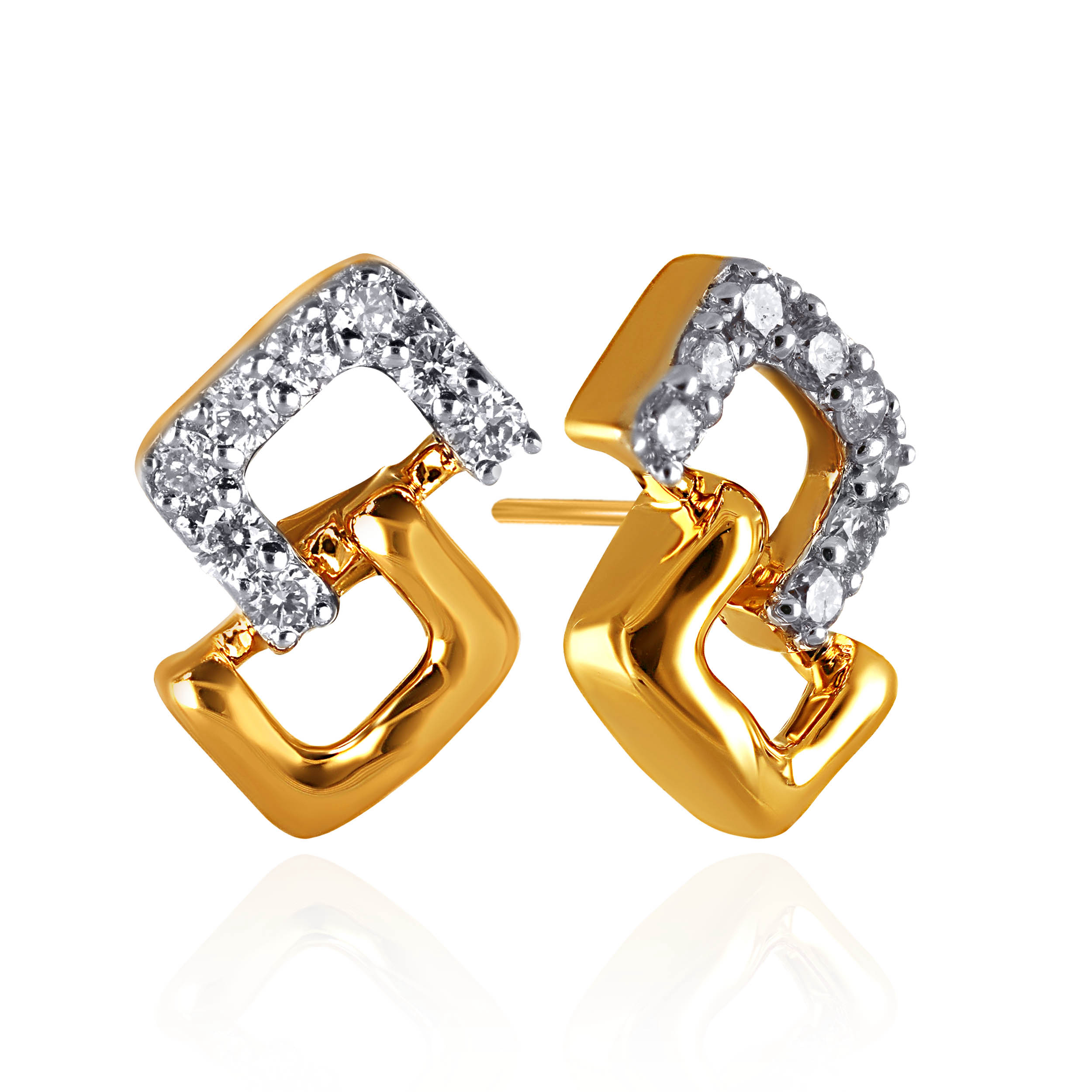 Contemporary Prism Diamond Studs - Senco Gold and Diamonds