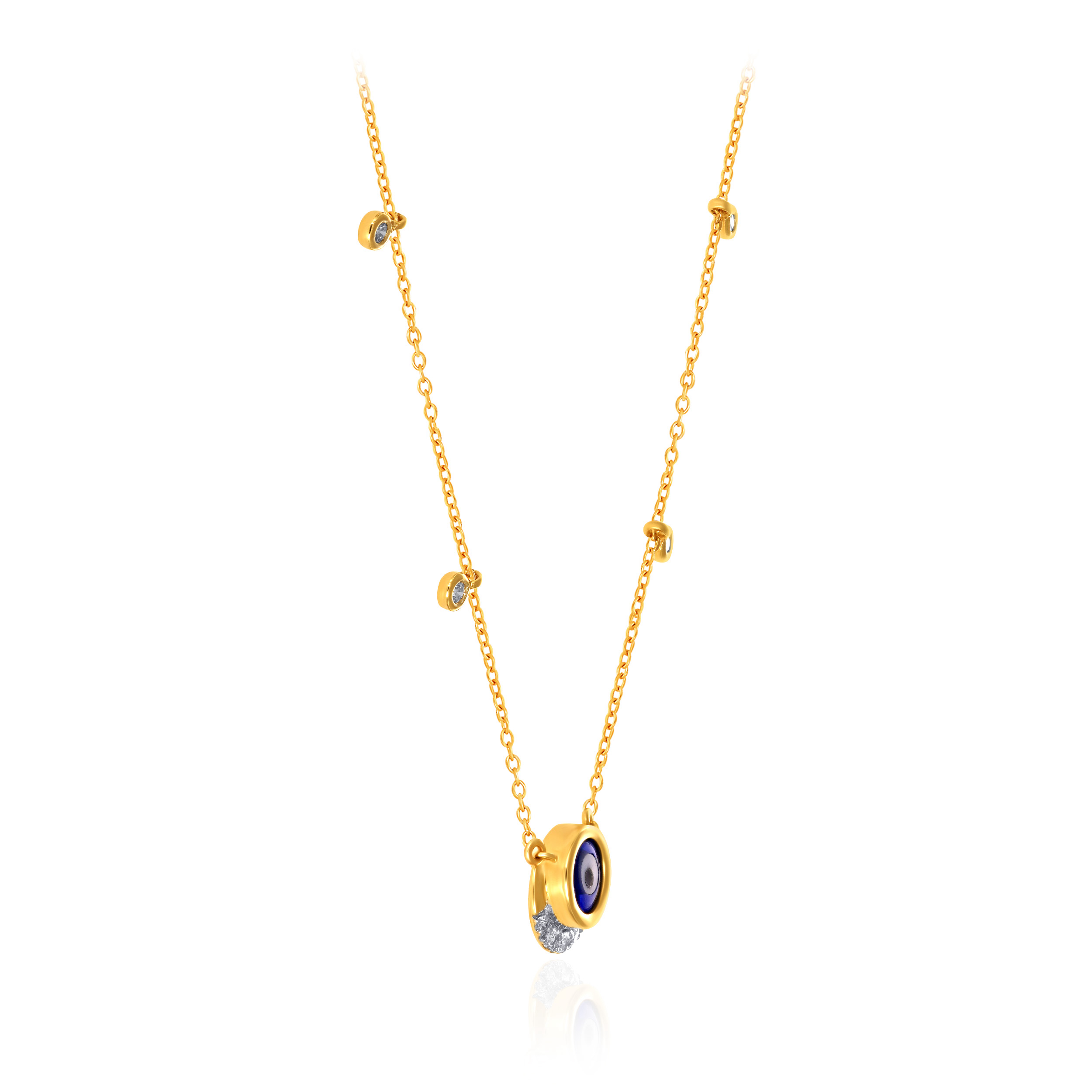 Striking Evil Eye Diamond Chain Pendant - Senco Gold and Diamonds