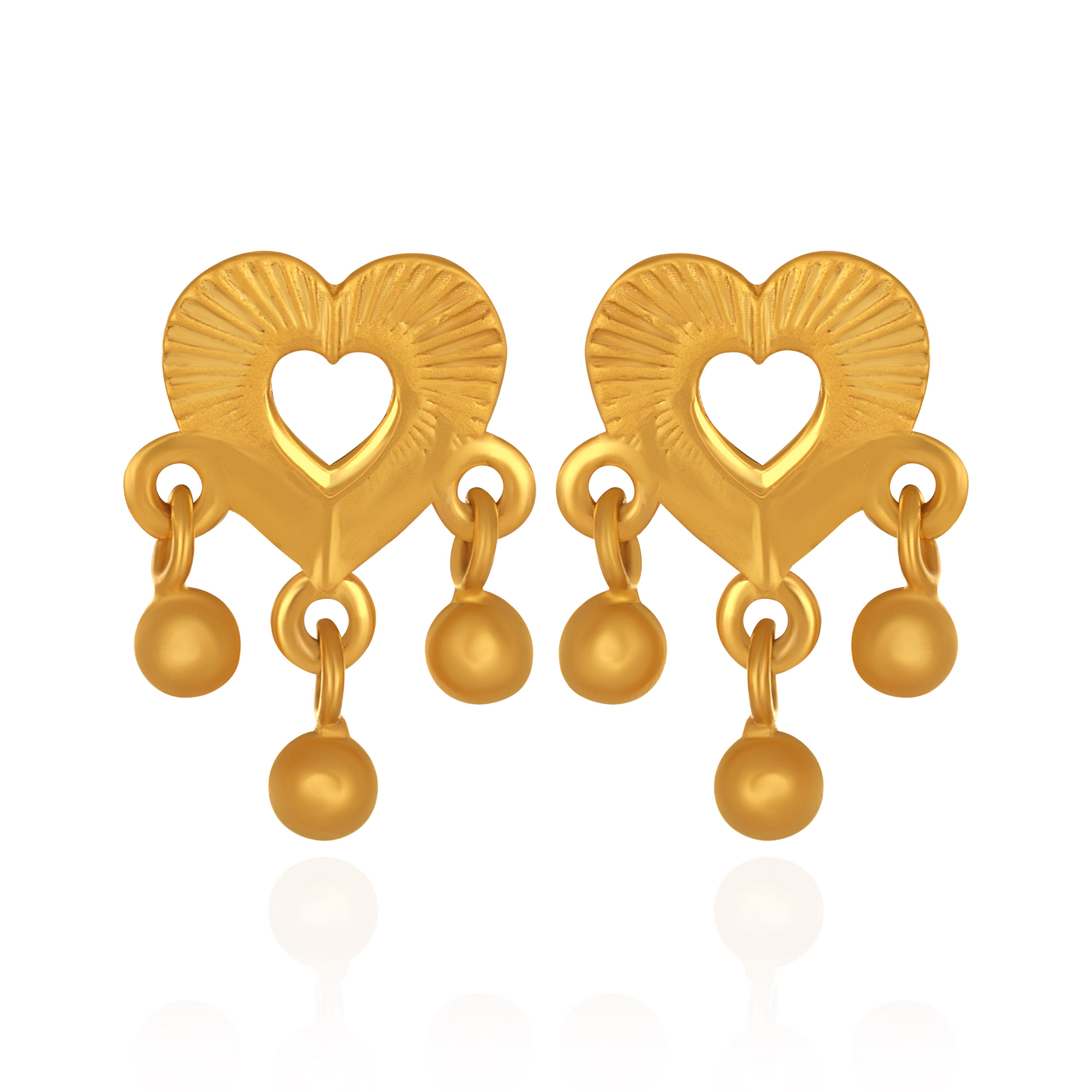 Sweet Heart Gold Drop Earrings - Senco Gold and Diamonds