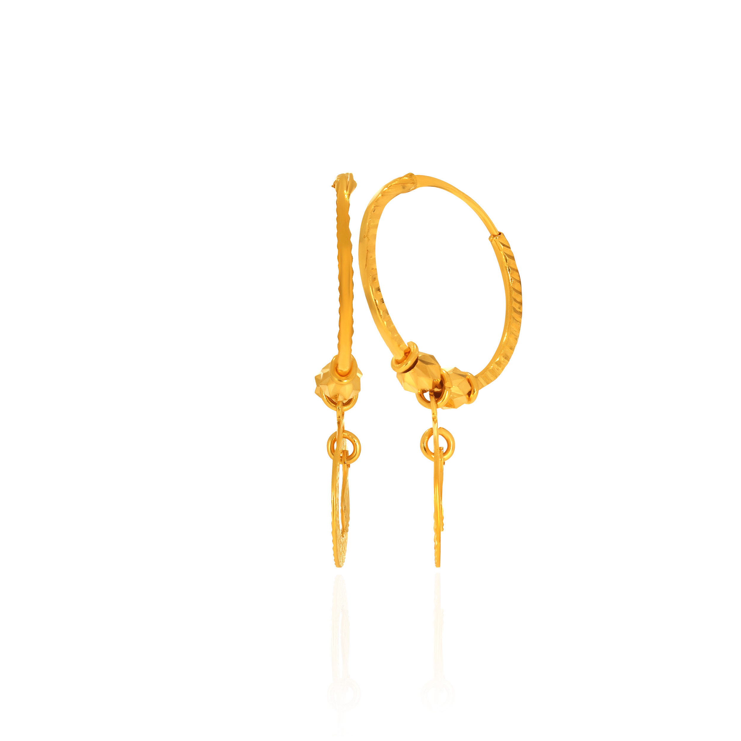 Sunlit Rhythm Gold Hoop Earrings - Senco Gold and Diamonds