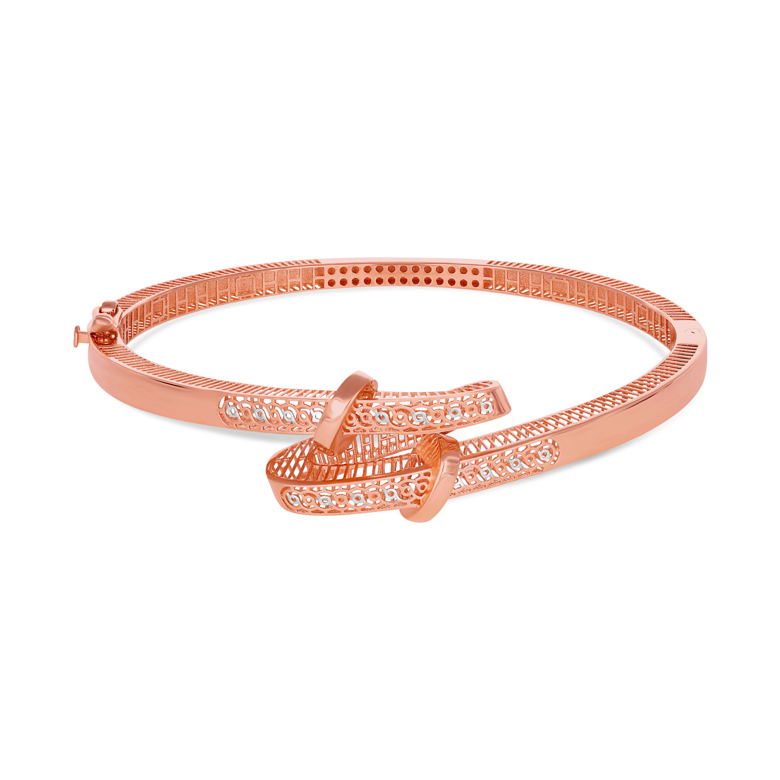 Rose Knot Statement Gold Chur Bangle - Senco Gold and Diamonds