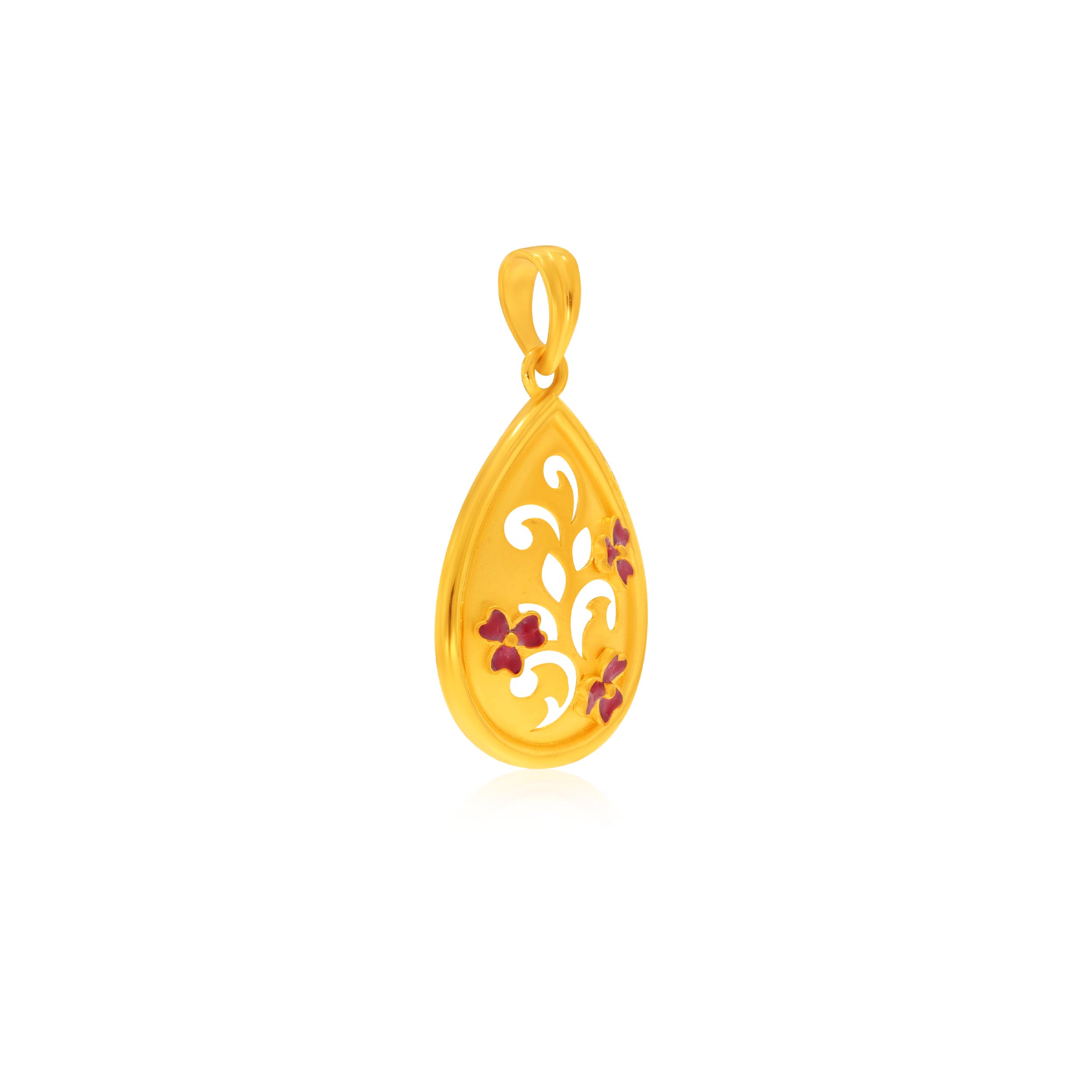 Floral Droplet Gold Pendant - Senco Gold and Diamonds