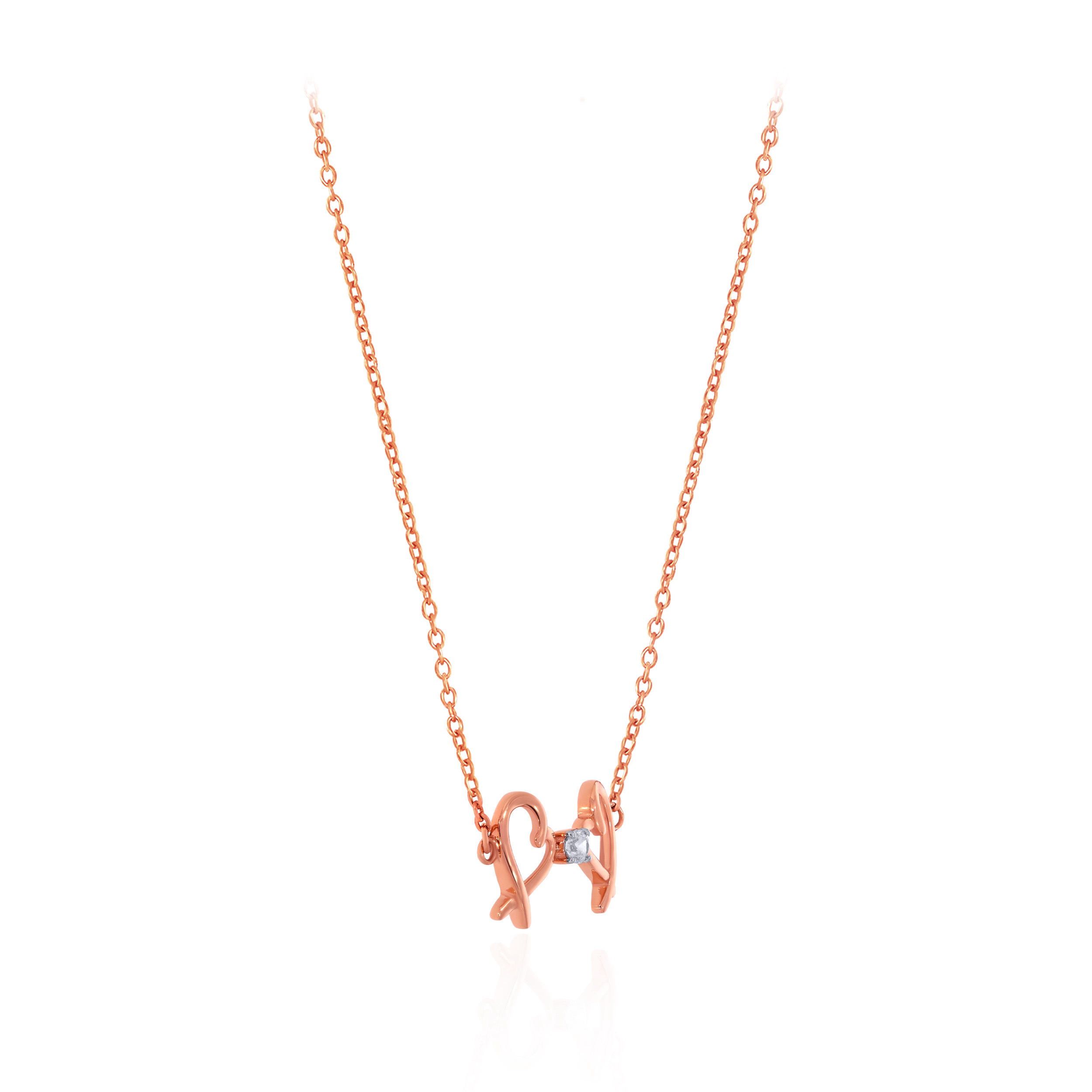Rosy Sweethearts Gold Chain Pendant - Senco Gold and Diamonds
