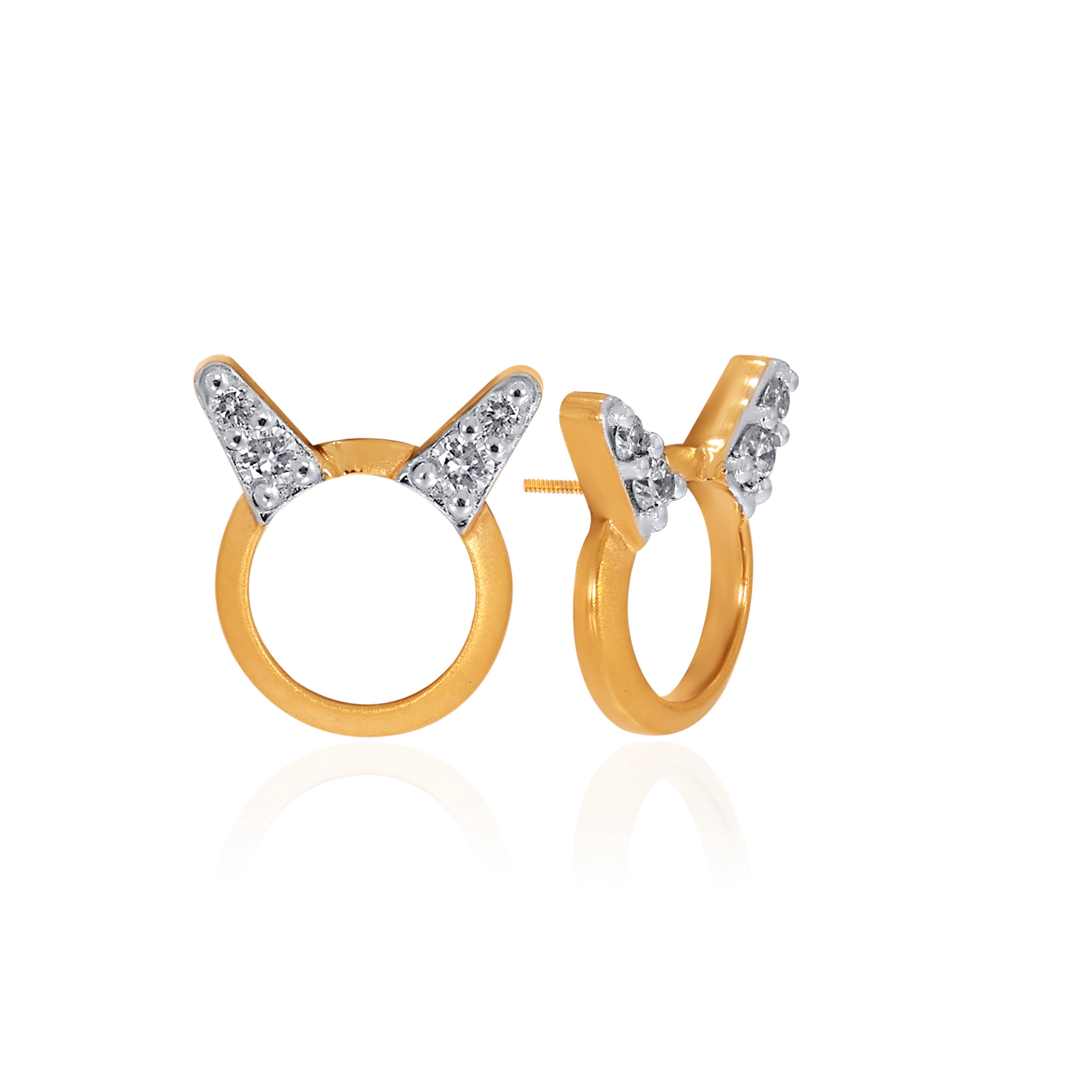 14K Yellow Gold Kids Diamond Studs Earrings-DT-D000790331 - Senco Gold and Diamonds