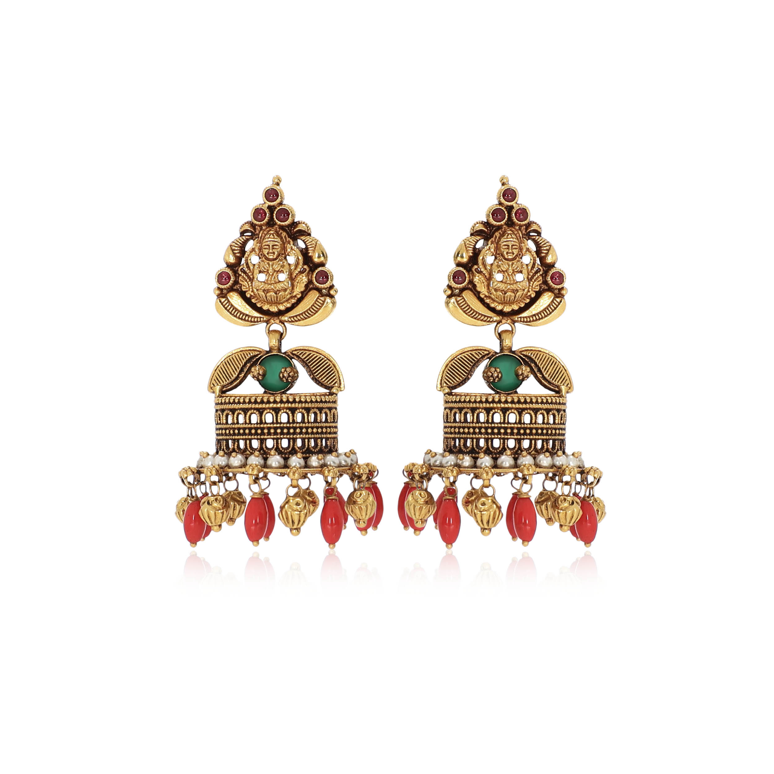 Divine Blessings Antique Gold Danglers - Senco Gold and Diamonds