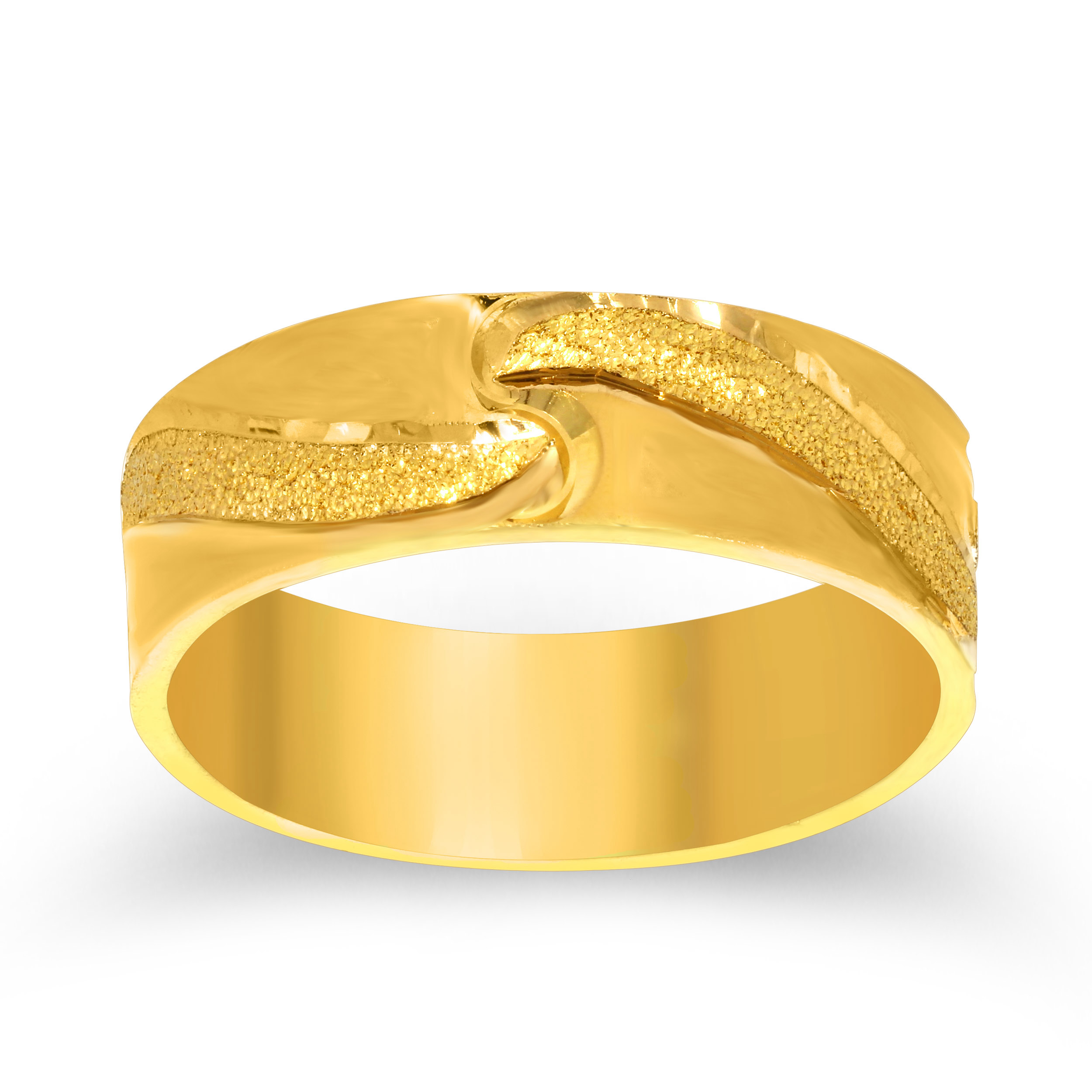 A Shimmer Grace Men's Gold Band Ring - Senco Gold and Diamonds